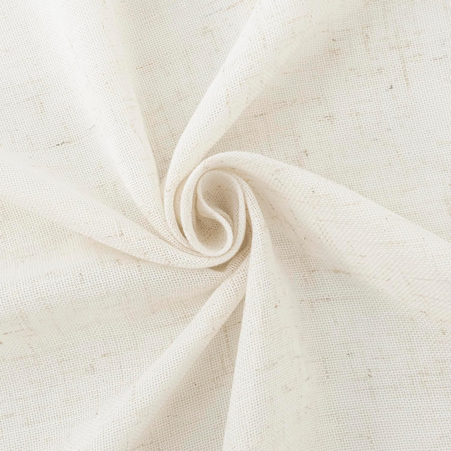 DriftAway Pinch Pleat Valance for Kitchen Window Linen Textured Valance for Living Room Farmhouse Semi Sheer Linen Curtain Valance Window Treatment Back Tabs 50 Inches by 16 Inches Light Linen