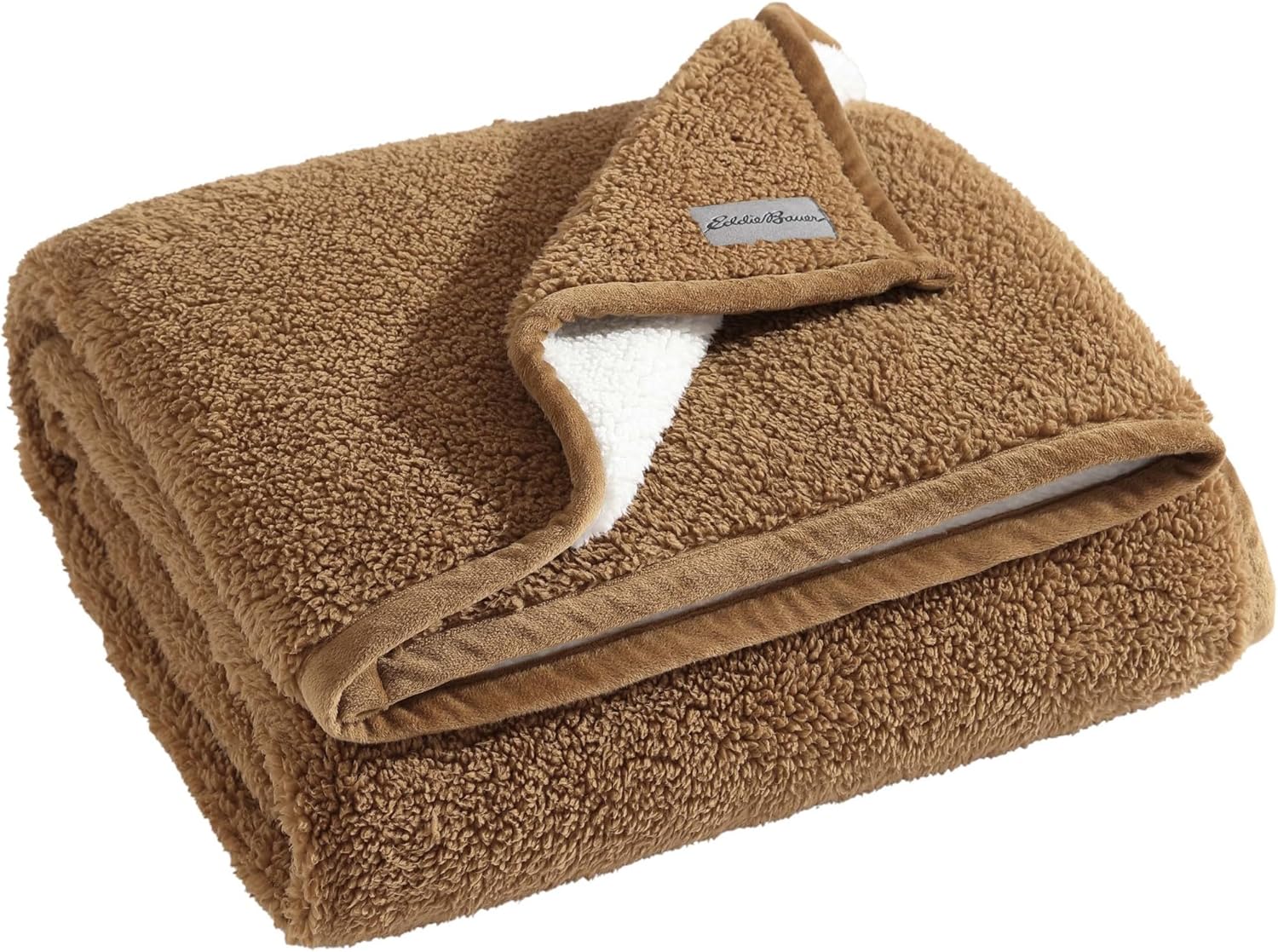 Eddie Bauer - Throw Blanket, Ultra-Soft Plush & Reversible Bedding, Throw Blanket for Couch & Bed (Solid Brown, 50" x 60")