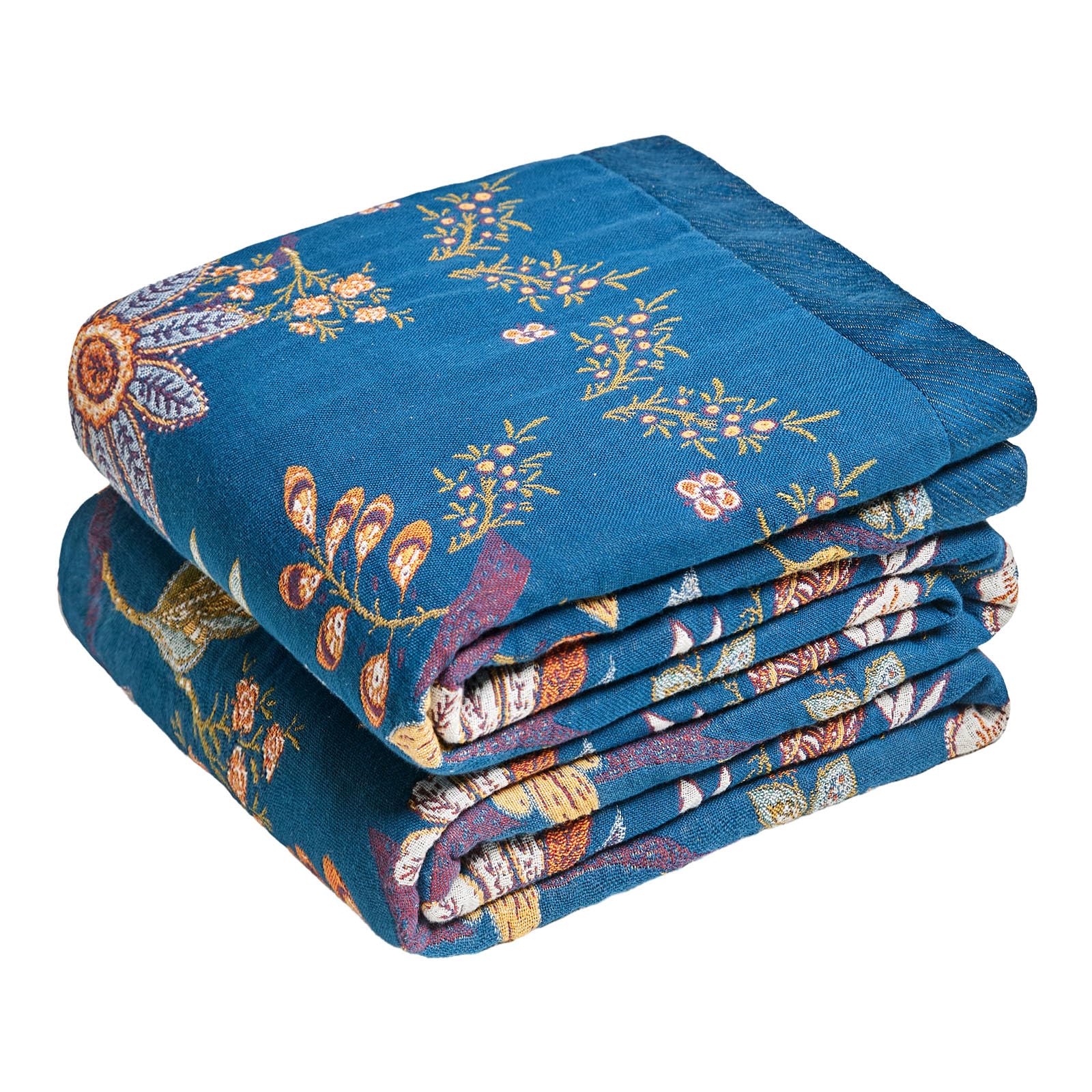 MSGKV Boho Throw Blanket 60''x80'',100% Cotton Blanket for Couch Bed, Summer Breathable Quilt Farmhouse Home Decor Soft Lightweight Picnic Blankets