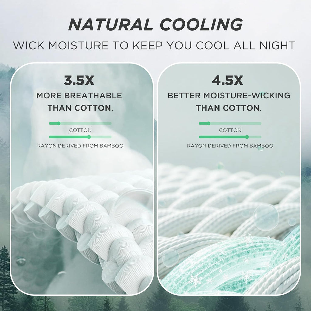 Bedsure Cooling Waffle Queen Size Blanket - Lightweight Cotton Summer Blanket of Rayon Derived from Bamboo for Hot Sleepers, Luxury Throws for Bed, Couch and Sofa, Ivory, 90x90 Inches