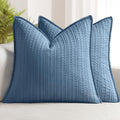 100% Cotton Waffle Pillow Shams Standard Size, 2 Pack 20x26 Decorative Pillow Covers for Bed Couch Sofa, Neutral Weave Cushion Cases Modern Farmhouse Home Decor, Oatmeal