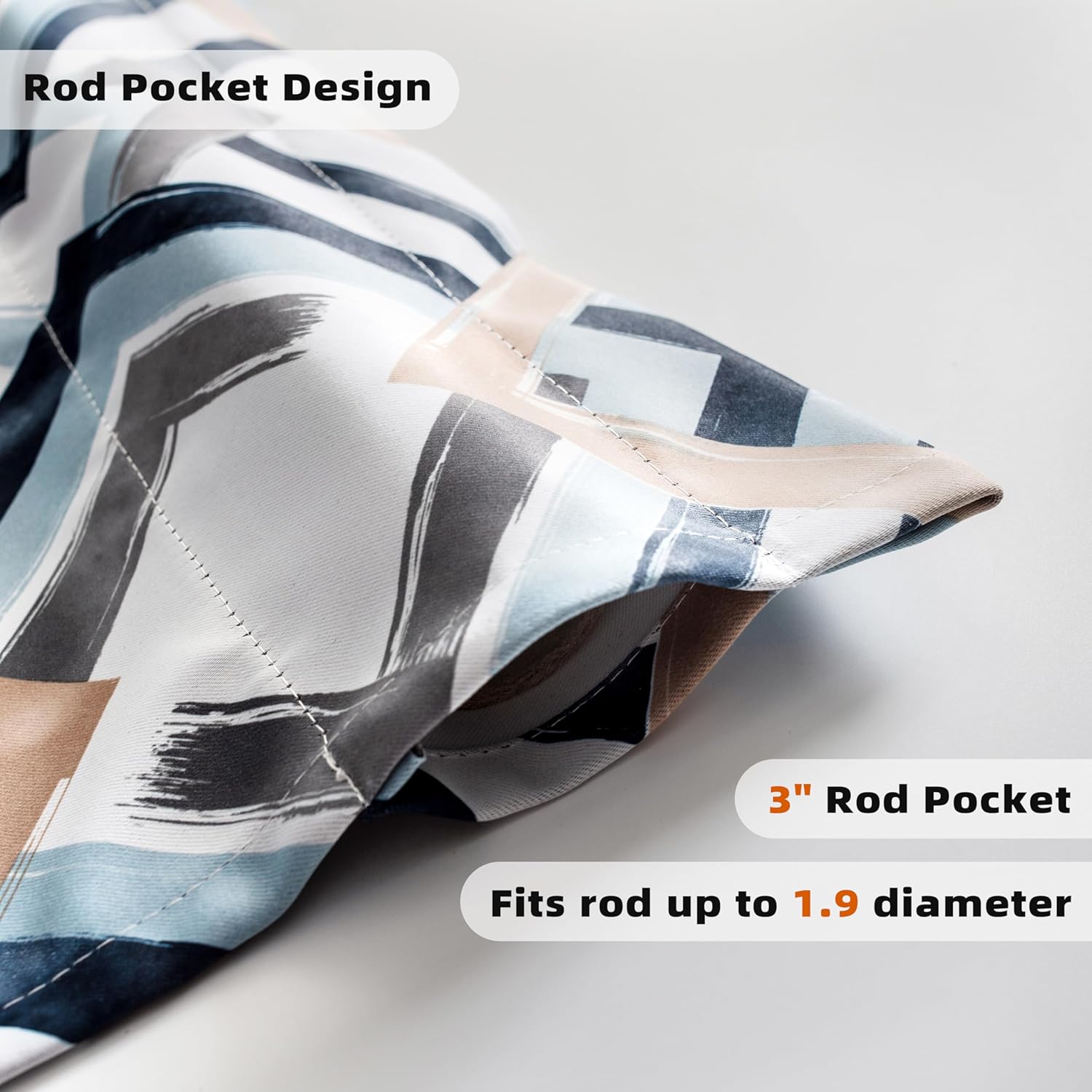 DriftAway Diamond Trellis Watercolor Geometric Checker Plaid Pattern Blackout Thermal Insulated Energy Saving Window Curtain Valance Rod Pocket Single 52 Inch by 18 Inch Plus 2 Inch Header Navy