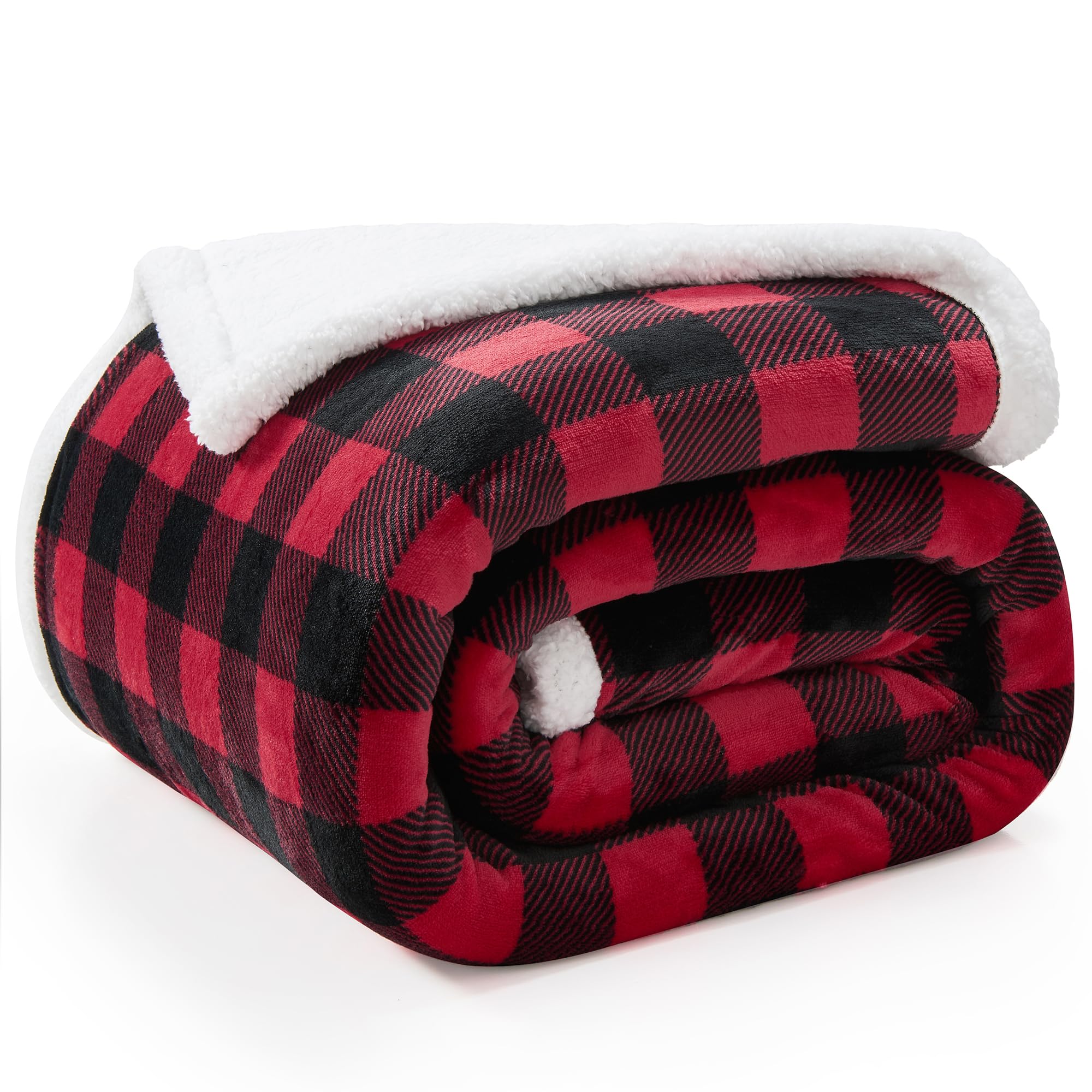 BEDELITE Plaid Fleece Throw Blanket for Couch, Black & White Checkered Flannel Blanket, Cozy & Soft Buffalo Plaid Decor Blanket for Women, Men, 50"x60"