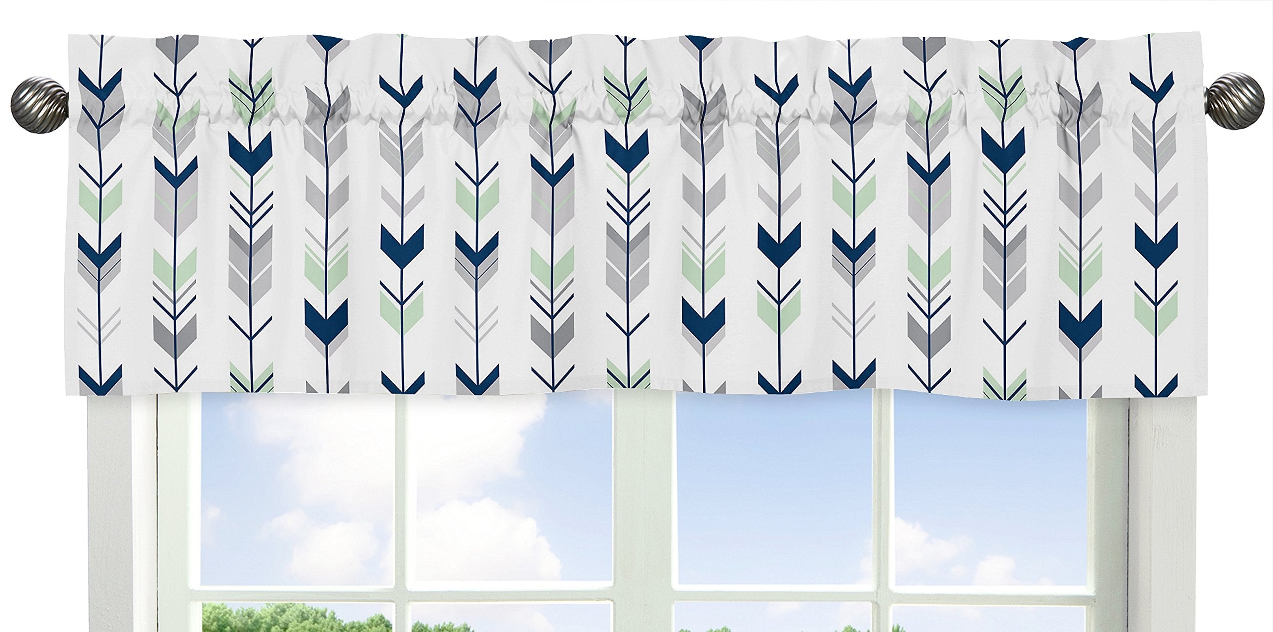 Sweet Jojo Designs White and Black Hotel Modern Window Valance