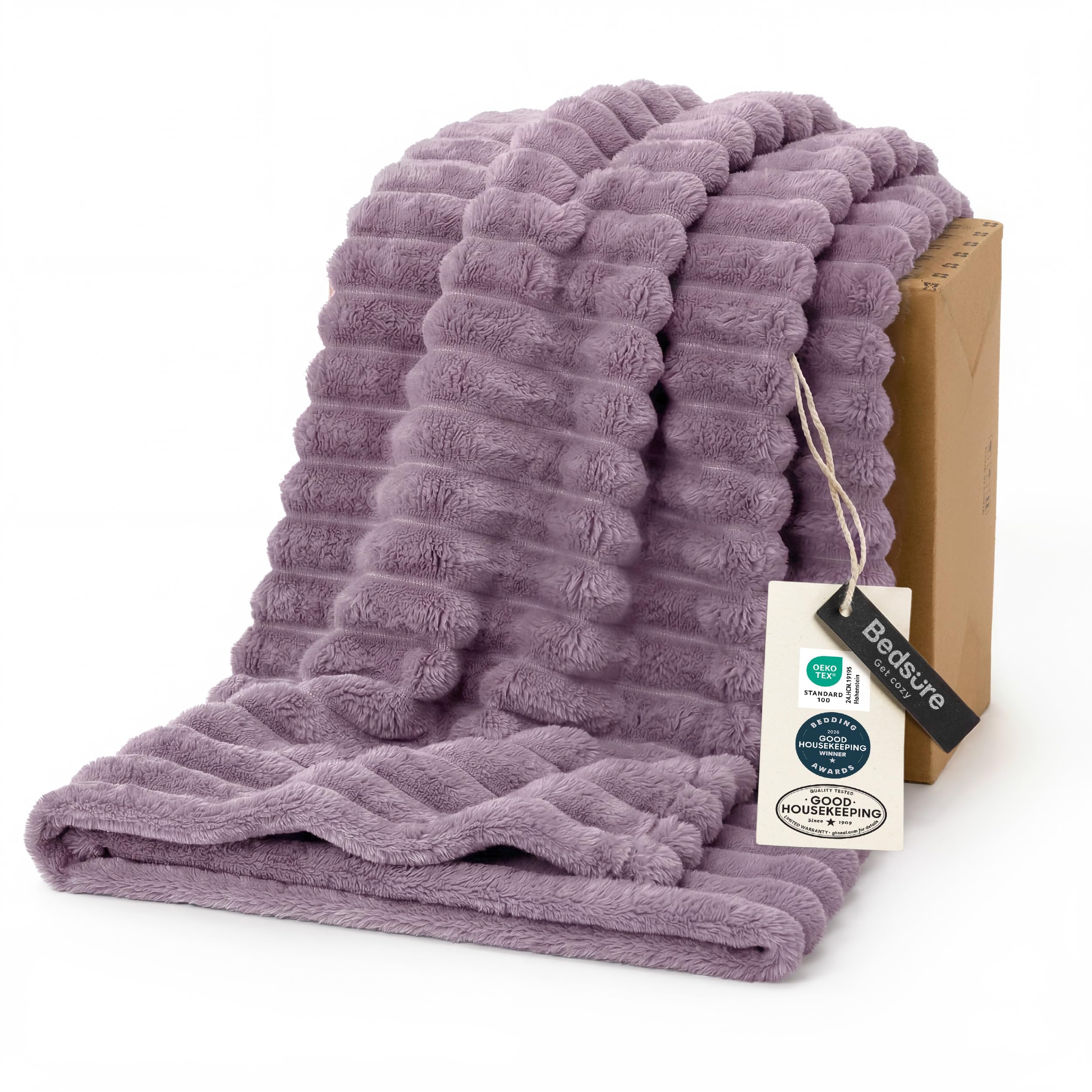 Bedsure GentleSoft King Size Blanket for Bed - Cozy Soft Blankets for Women, Cute Large Bedding Fleece Throws for Girls, Off White, 108x90 Inches