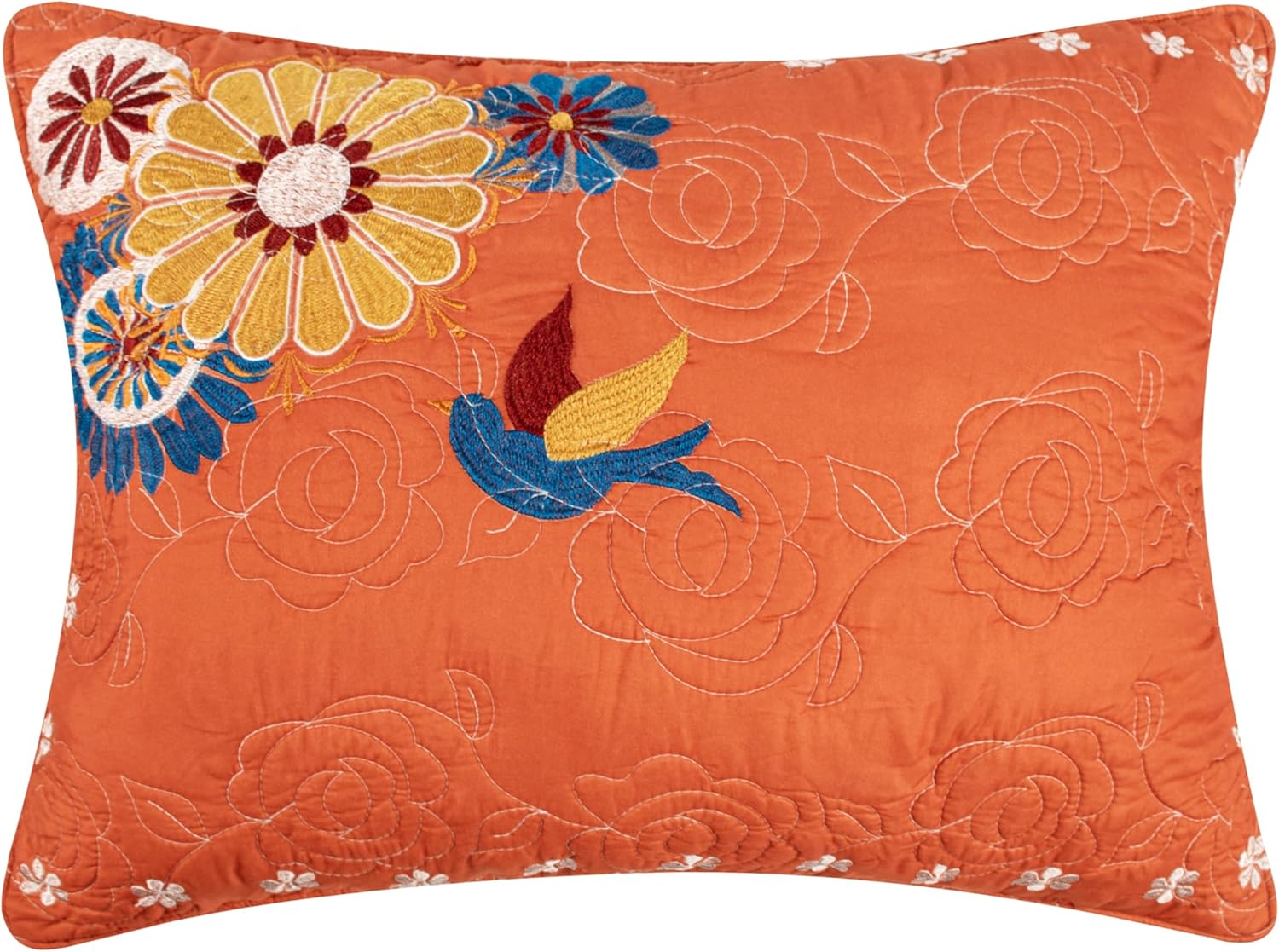 Barefoot Bungalow Topanga Pillow Sham, Standard, Orange