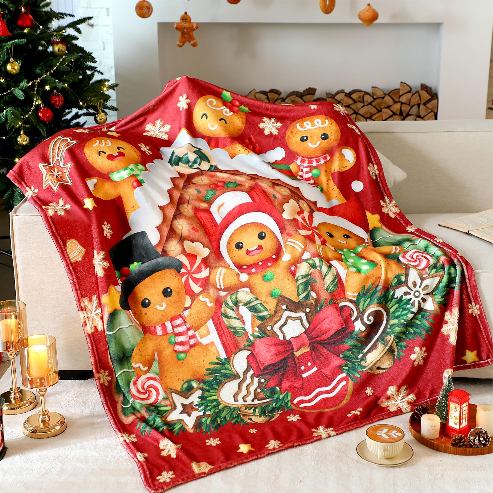 Breling Coastal Ocean Beach Throw Flannel Blanket Blue Seashells Cozy Fuzzy Warm Sea Ocean Throw Blanket Nautical Gift for Couch Sofa Bed Home Decor 60"x50"