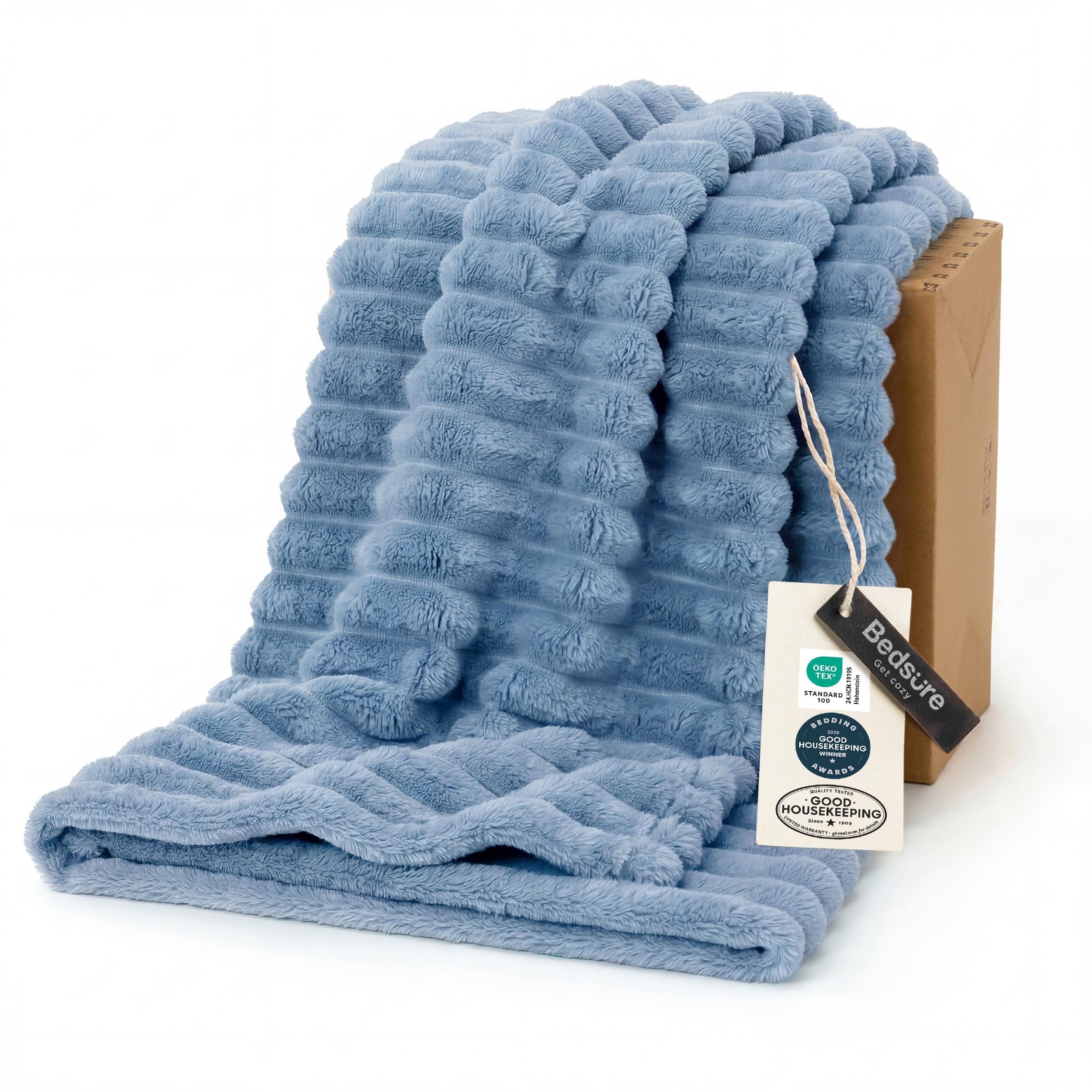Bedsure GentleSoft King Size Blanket for Bed - Cozy Soft Blankets for Women, Cute Large Bedding Fleece Throws for Girls, Off White, 108x90 Inches