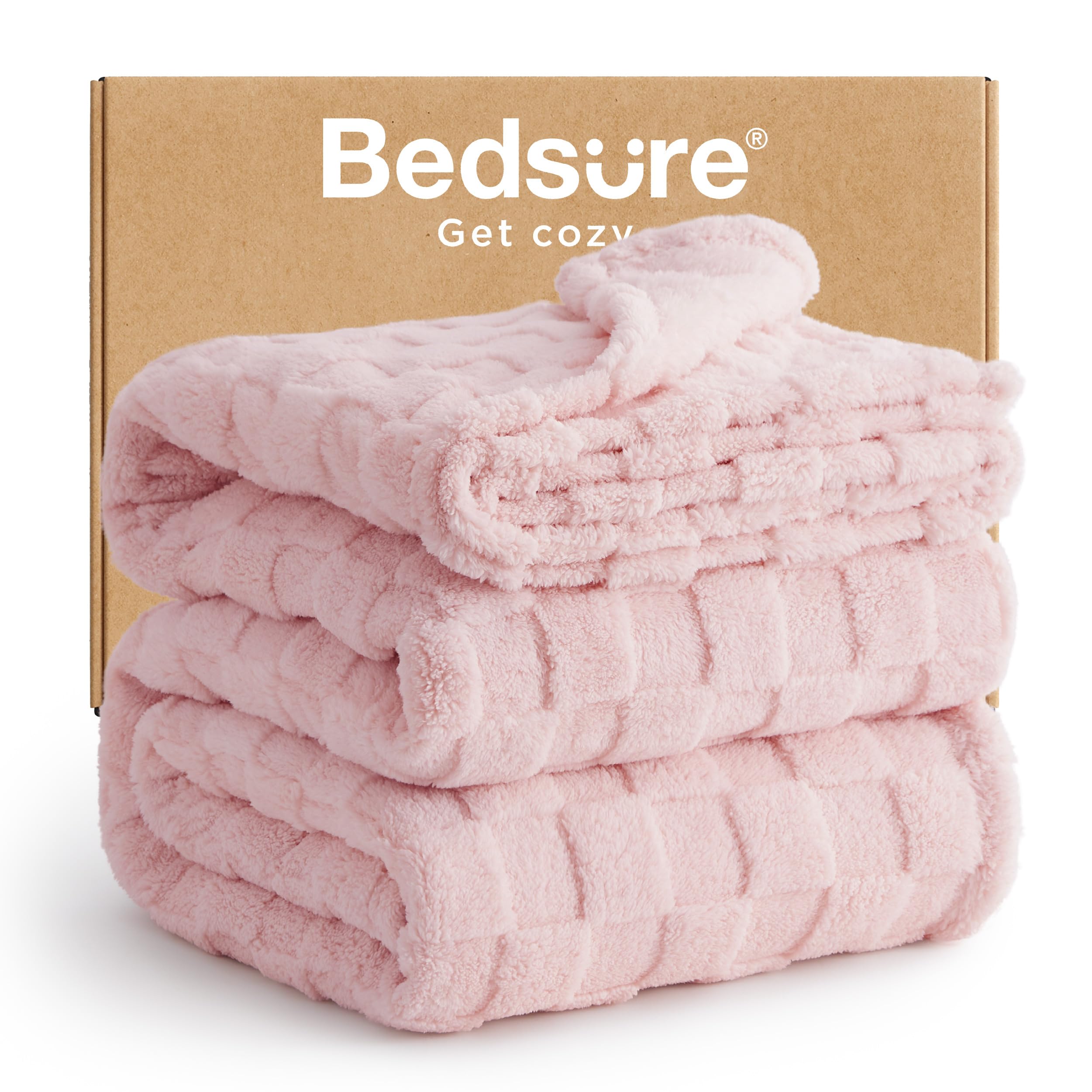 Bedsure GentleSoft Sage Green Throw Blanket for Couch - Checkered Cute Fleece Blankets, Soft Cozy Summer Throw for Bedroom Home Decor Gifts for Mom Girls, Green, 50x60 Inches