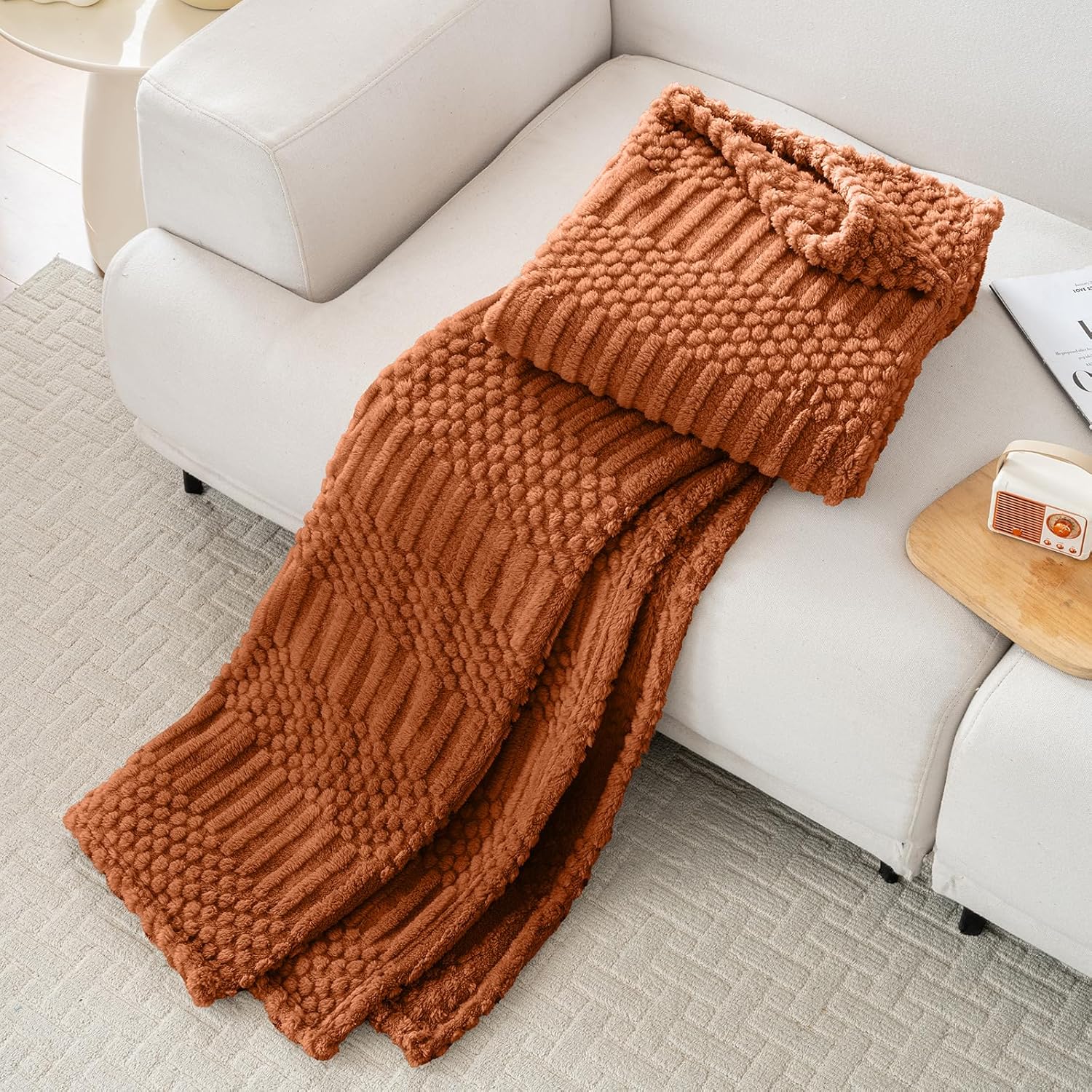 50x70 Inch Rust Throw Blanket