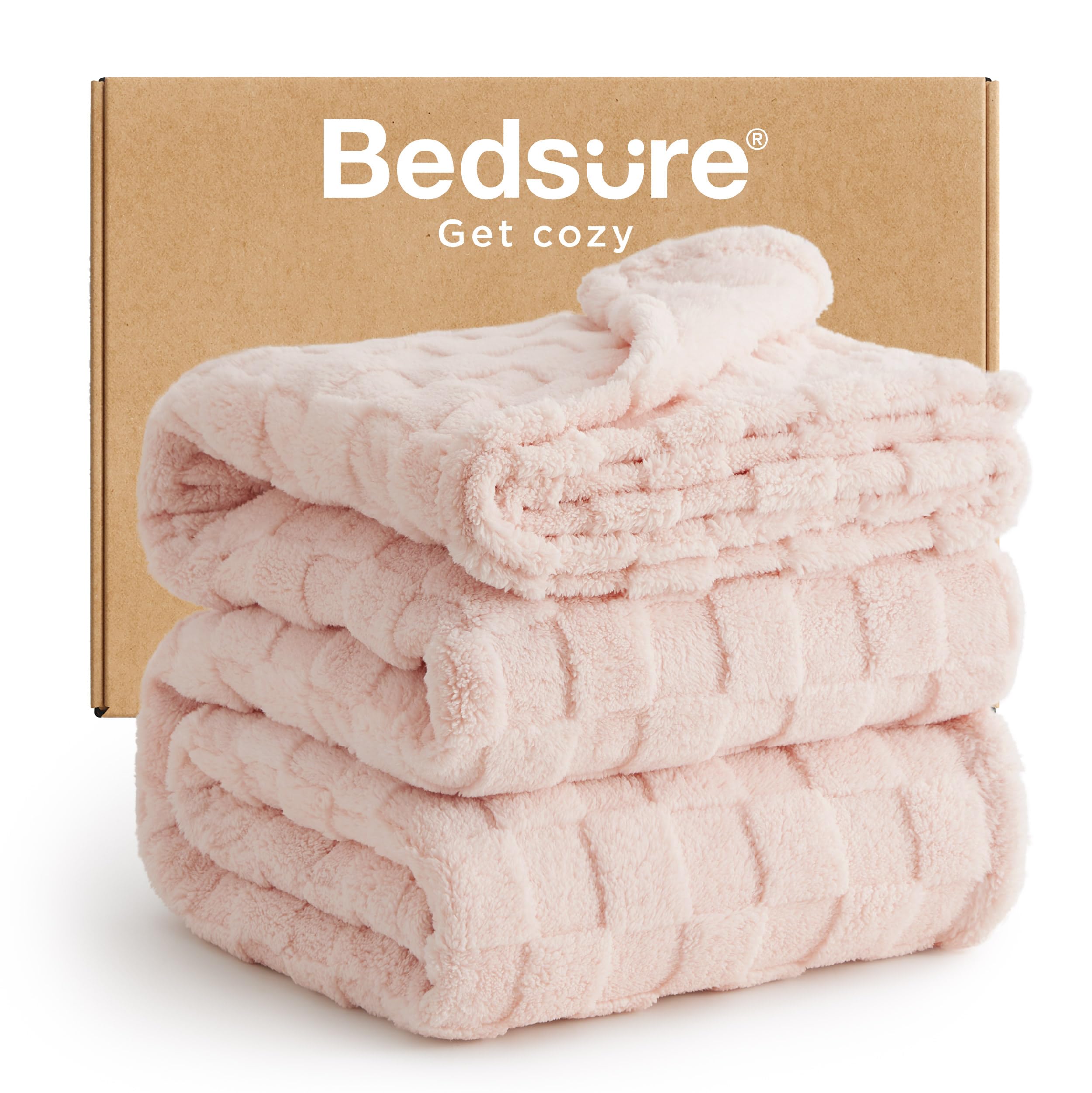 Bedsure GentleSoft Sage Green Throw Blanket for Couch - Checkered Cute Fleece Blankets, Soft Cozy Summer Throw for Bedroom Home Decor Gifts for Mom Girls, Green, 50x60 Inches