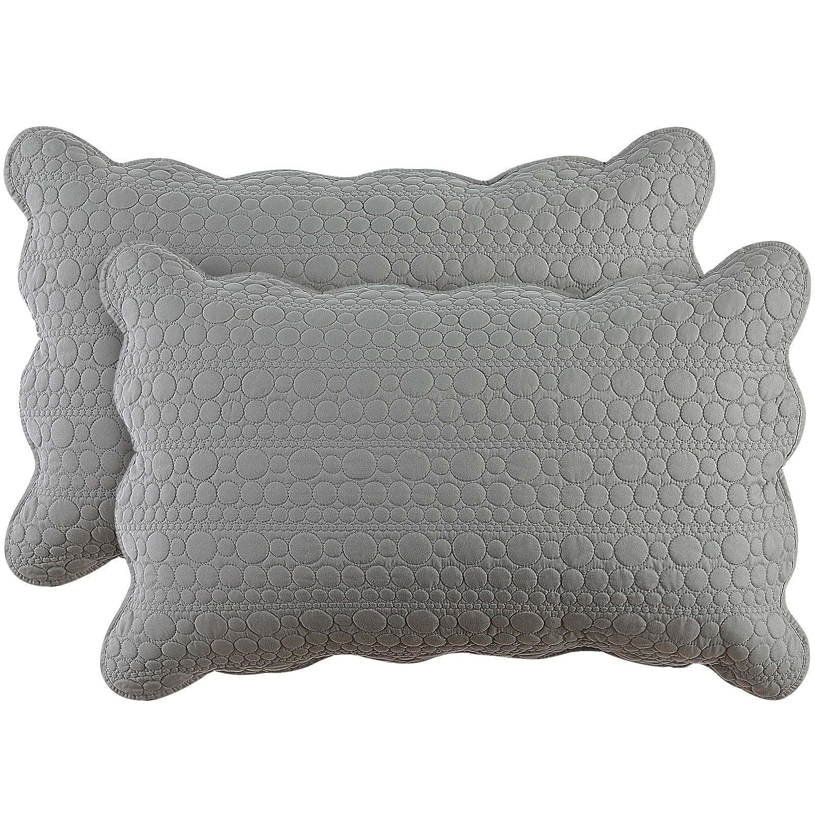 BOSOWOS Pillow Shams Standard Size Set of 2, Ultra Soft Breathable Quilted Pillow Cases 20 x 26 inches for Sleeping, Decorative Microfiber Bed Pillowcases Easy Care, White