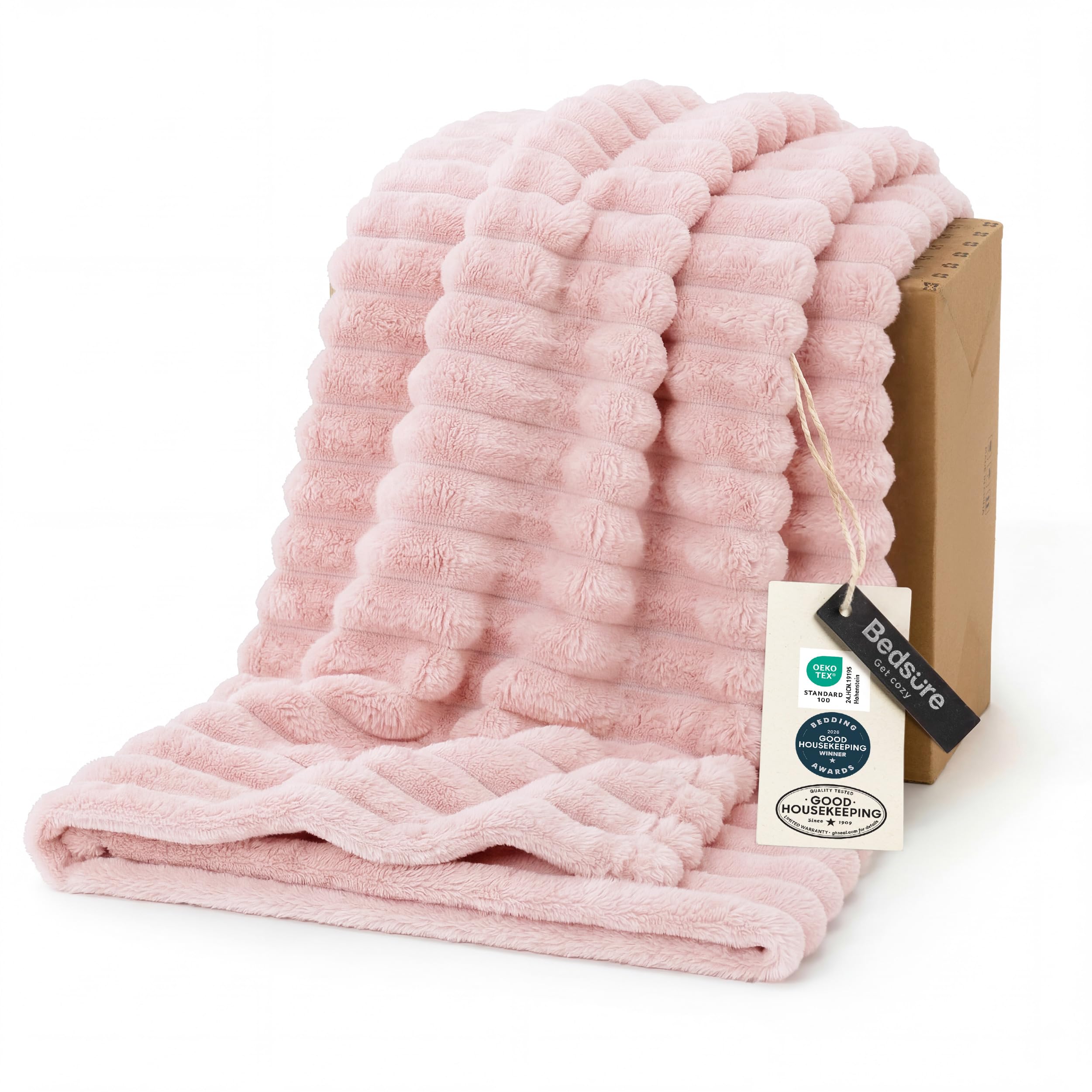 Bedsure GentleSoft King Size Blanket for Bed - Cozy Soft Blankets for Women, Cute Large Bedding Fleece Throws for Girls, Off White, 108x90 Inches