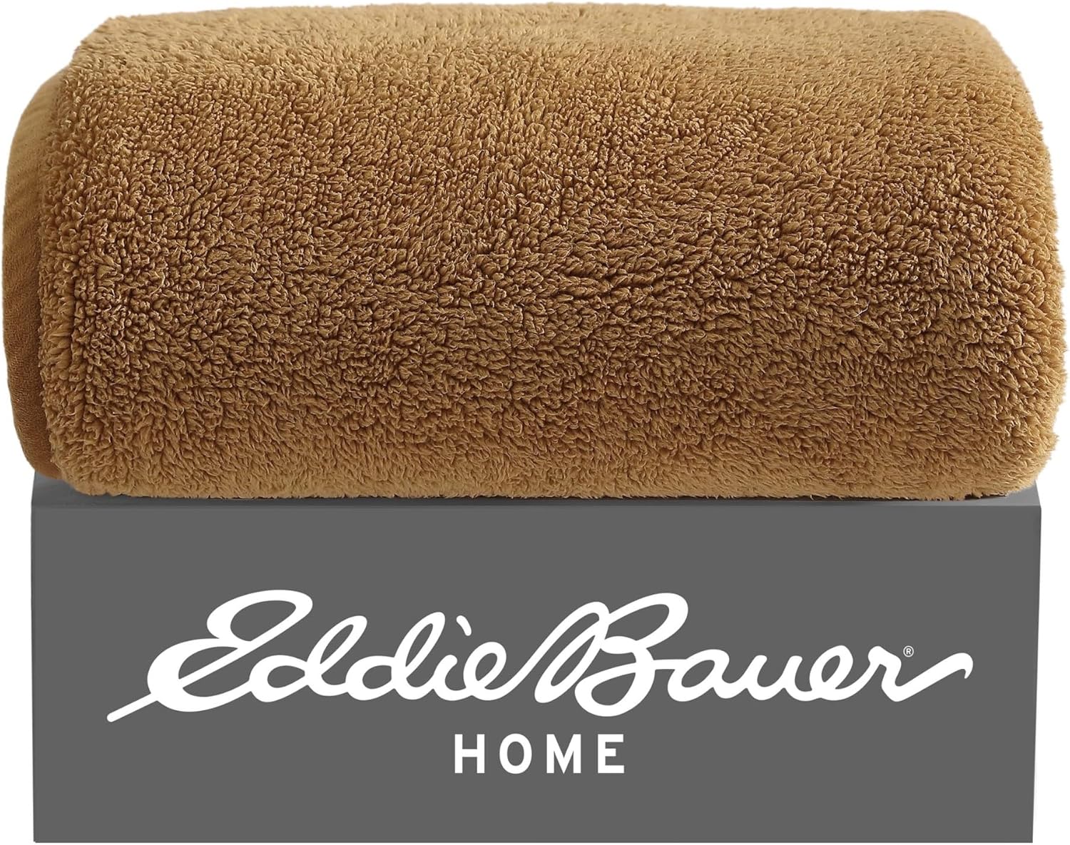 Eddie Bauer - Throw Blanket, Ultra-Soft Plush & Reversible Bedding, Throw Blanket for Couch & Bed (Solid Brown, 50" x 60")