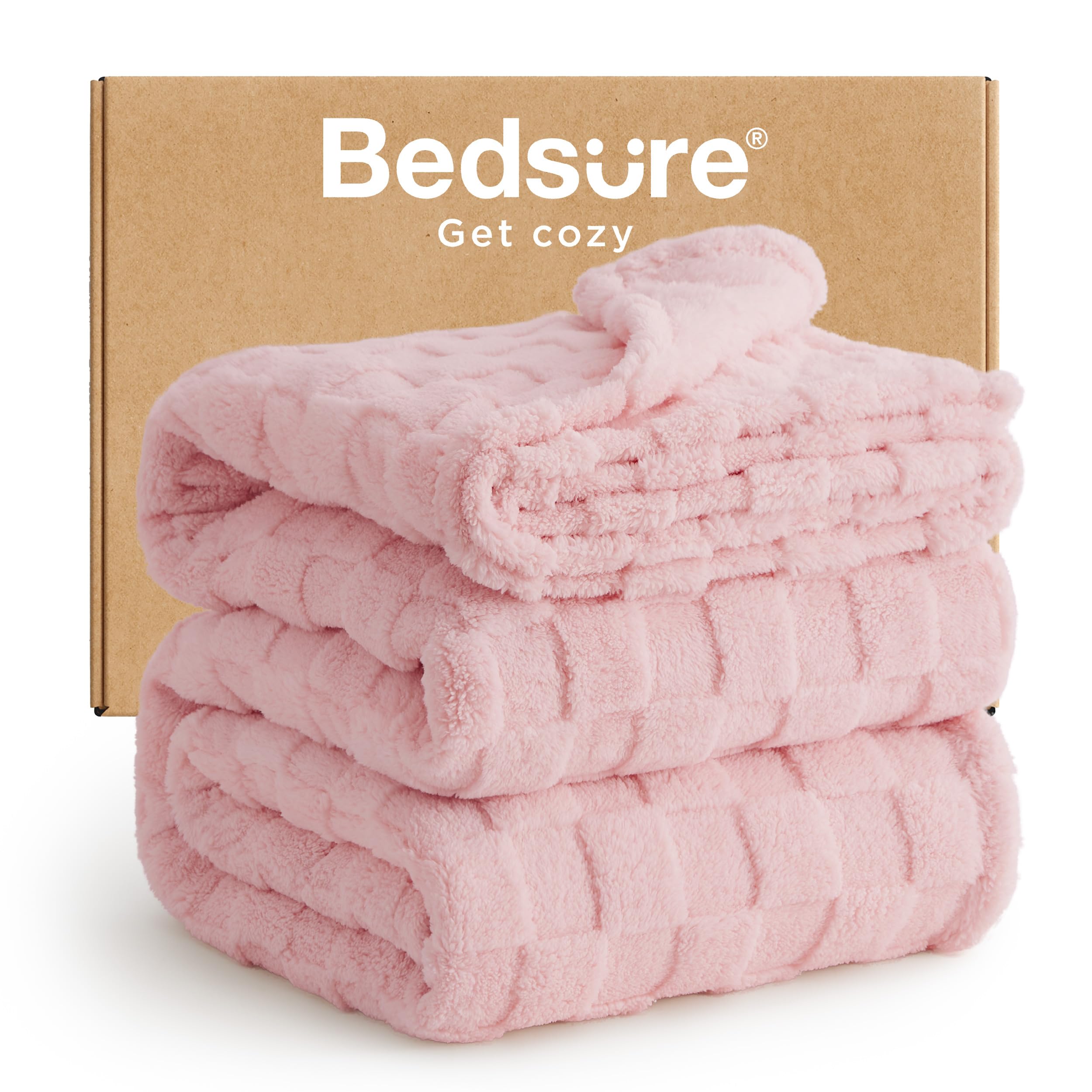 Bedsure GentleSoft Sage Green Throw Blanket for Couch - Checkered Cute Fleece Blankets, Soft Cozy Summer Throw for Bedroom Home Decor Gifts for Mom Girls, Green, 50x60 Inches