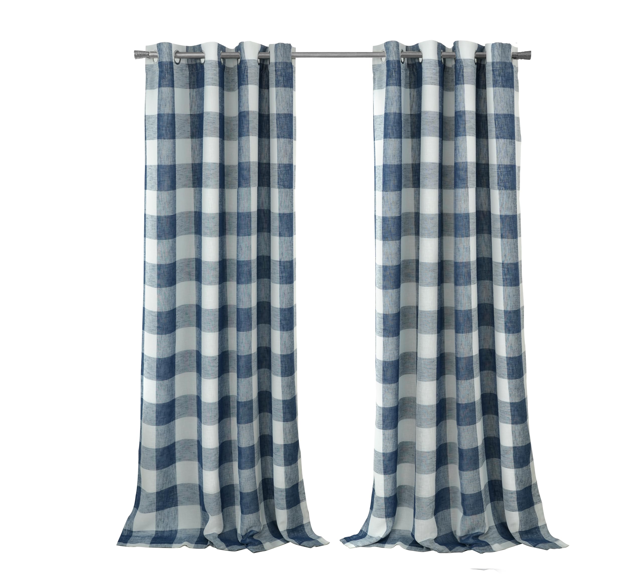 DriftAway Buffalo Plaid Check Curtains Blackout Room Darkening Thermal Insulated Red and White Buffalo Checkered Window Drapes for Farmhouse Bedroom Living Room Grommet Curtain 2 Panels 84 Inch Long