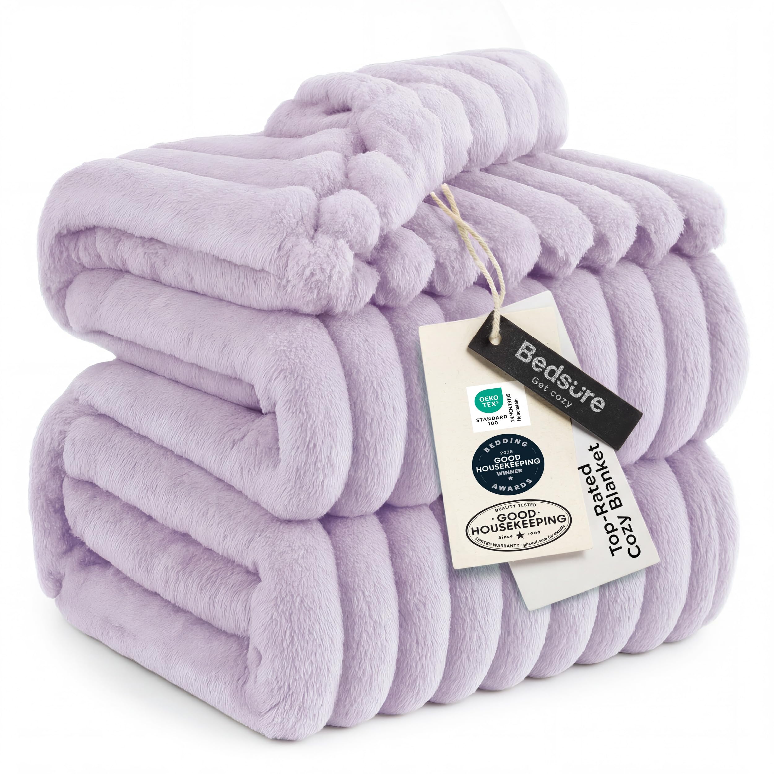 Bedsure GentleSoft King Size Blanket for Bed - Cozy Soft Blankets for Women, Cute Large Bedding Fleece Throws for Girls, Off White, 108x90 Inches