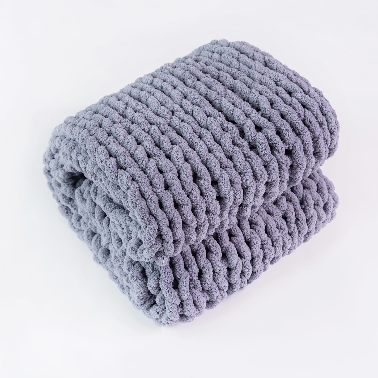 Chunky Knit Blanket - Luxury Soft Cozy 50 * 60 Throw Blanket,100% Woven Blanket Rope Knot Throw Blanket for Couch, Sofa, Home Decor, Gift - Machine Washable (Cream, 50 * 60)