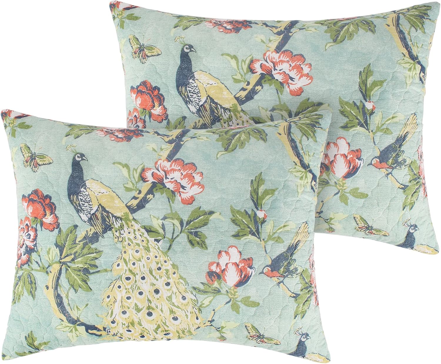 Greenland Home Pavona Enchanted Garden Quilted Pillow Sham, Standard 20x26-inch