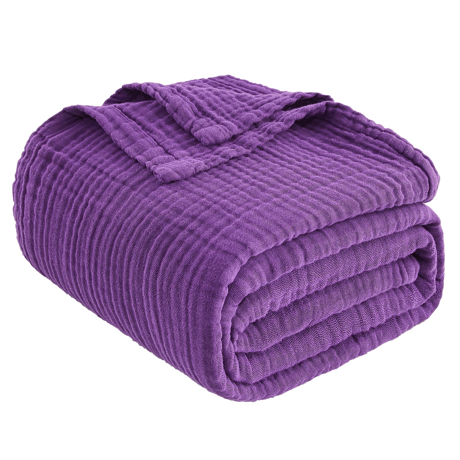EMME Muslin Throw Blanket for Adults 100% Cotton Blankets for Couch 4-Layer Summer Breathable Gauze All Season Soft and Lightweight Pre-Washed (Teal, 50"x71")