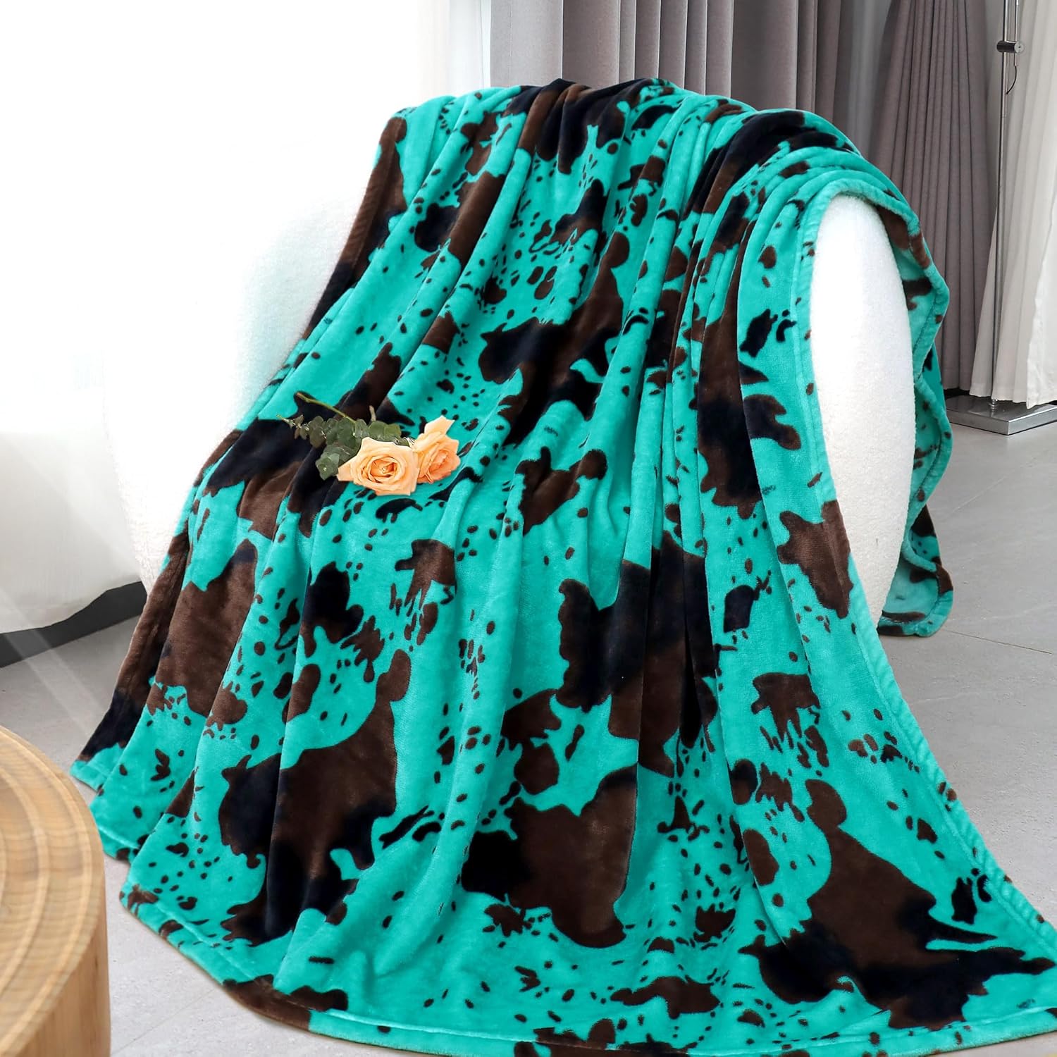 Fleece Throw Blanket for Bed Couch - Soft Cozy Teal Fleece Blanket Bedding for House Bedroom Living Room Decor, Turquoise Teal Gifts for Women 50"x60", Lightweight, All Seasons