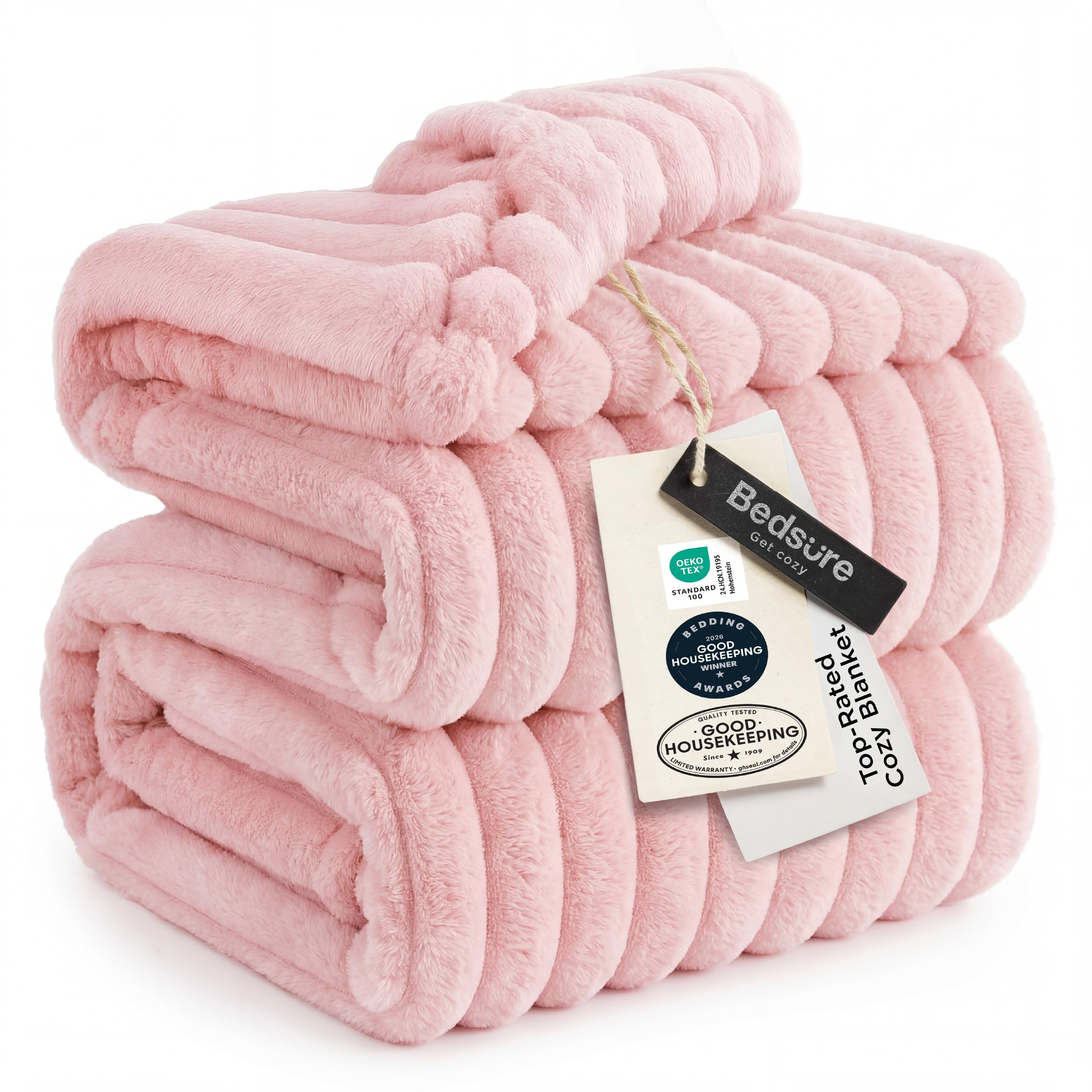 Bedsure GentleSoft King Size Blanket for Bed - Cozy Soft Blankets for Women, Cute Large Bedding Fleece Throws for Girls, Off White, 108x90 Inches