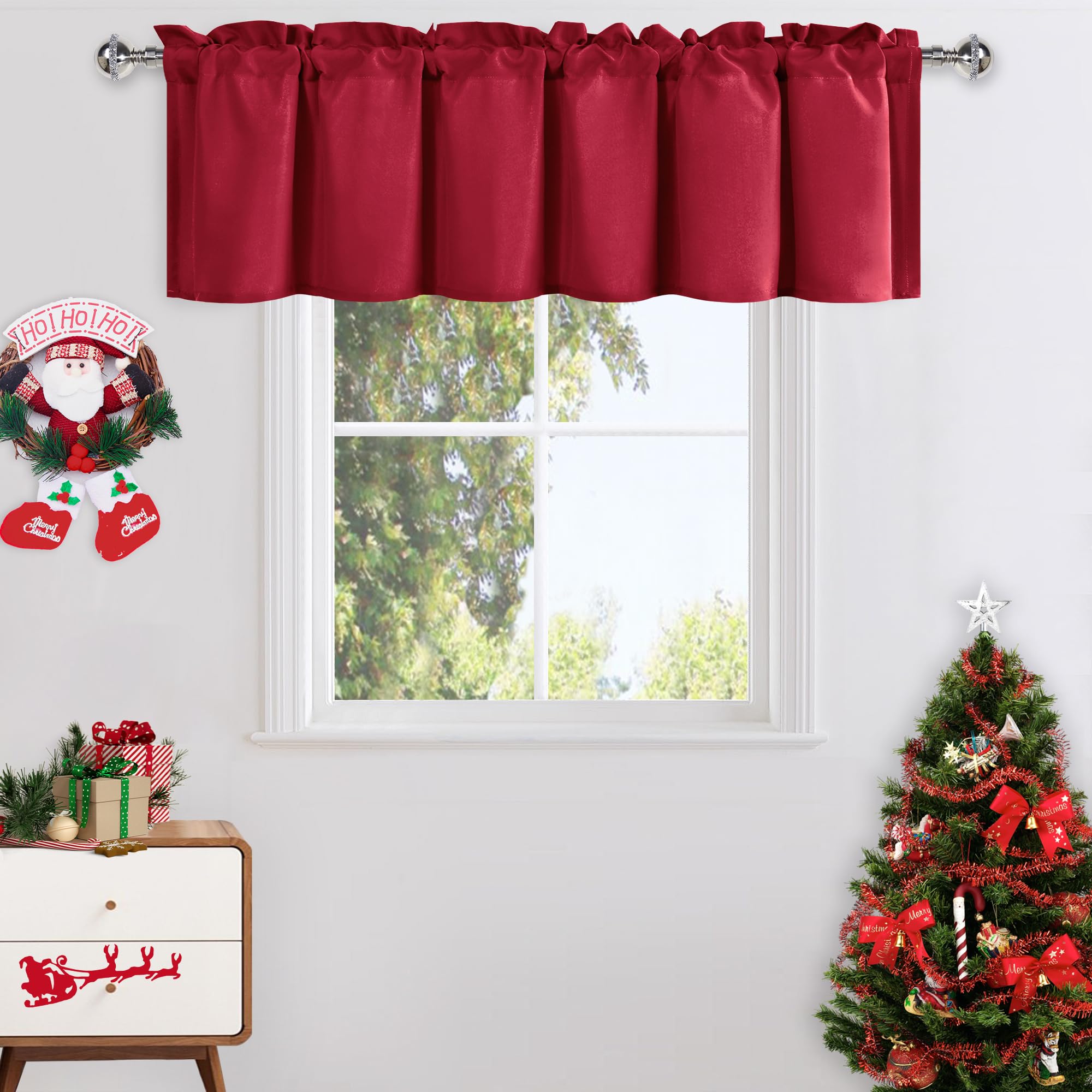 DWCN Valance Curtains for Living Room, Kitchen Valance Solid Short Topper, Rod Pocket Bathroom/Basement Curtain for Window Treatment, 1 Panel, 60 X 18 Inch, Grey