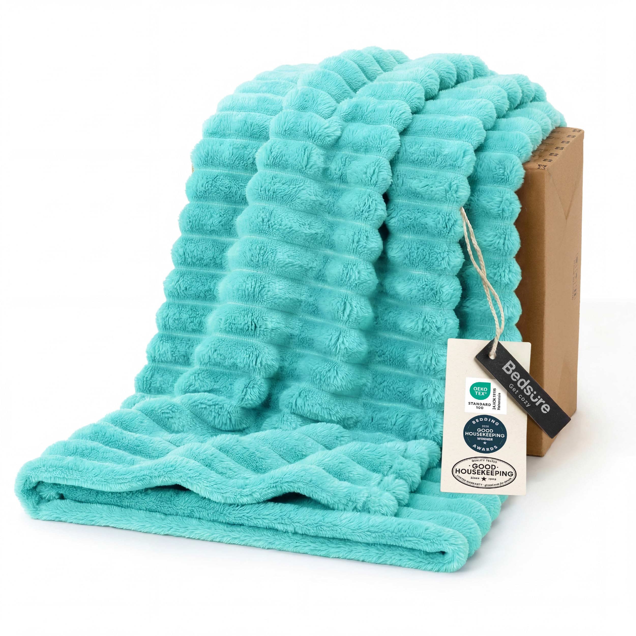 Bedsure GentleSoft King Size Blanket for Bed - Cozy Soft Blankets for Women, Cute Large Bedding Fleece Throws for Girls, Off White, 108x90 Inches