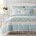 Madison Park Dawn 100% Cotton Shabby Chic Comforter Set-Modern Cottage Design All Season Down Alternative Bedding, Matching Shams, Bedskirt, Decorative Pillows, Cal King(104"x92"), Blush 9 Piece