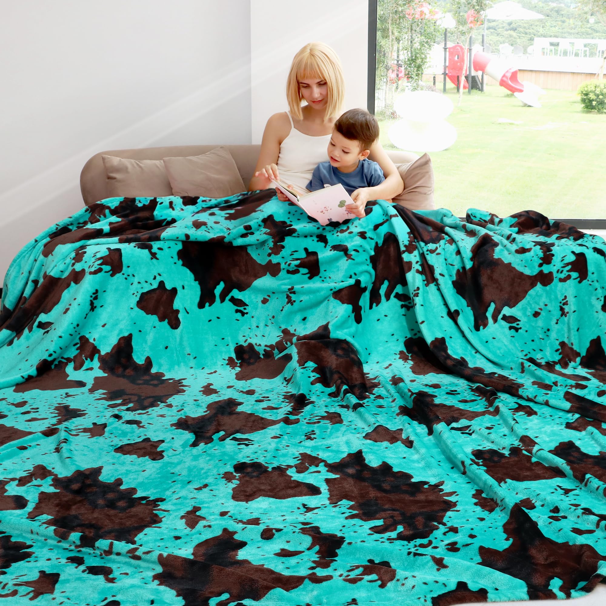 Fleece Throw Blanket for Bed Couch - Soft Cozy Teal Fleece Blanket Bedding for House Bedroom Living Room Decor, Turquoise Teal Gifts for Women 50"x60", Lightweight, All Seasons