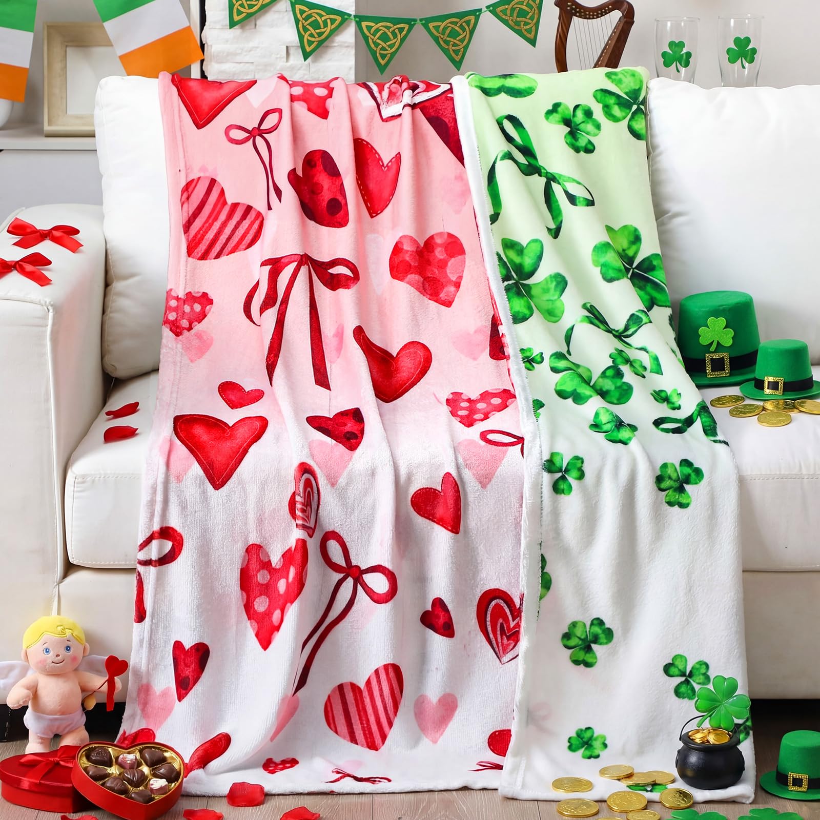 Breling Coastal Ocean Beach Throw Flannel Blanket Blue Seashells Cozy Fuzzy Warm Sea Ocean Throw Blanket Nautical Gift for Couch Sofa Bed Home Decor 60"x50"