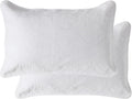 Newrara Bed Pillow Shams 100% Cotton White Embroidered Quilted Pillow Cases Set of 2, Queen Size (White)