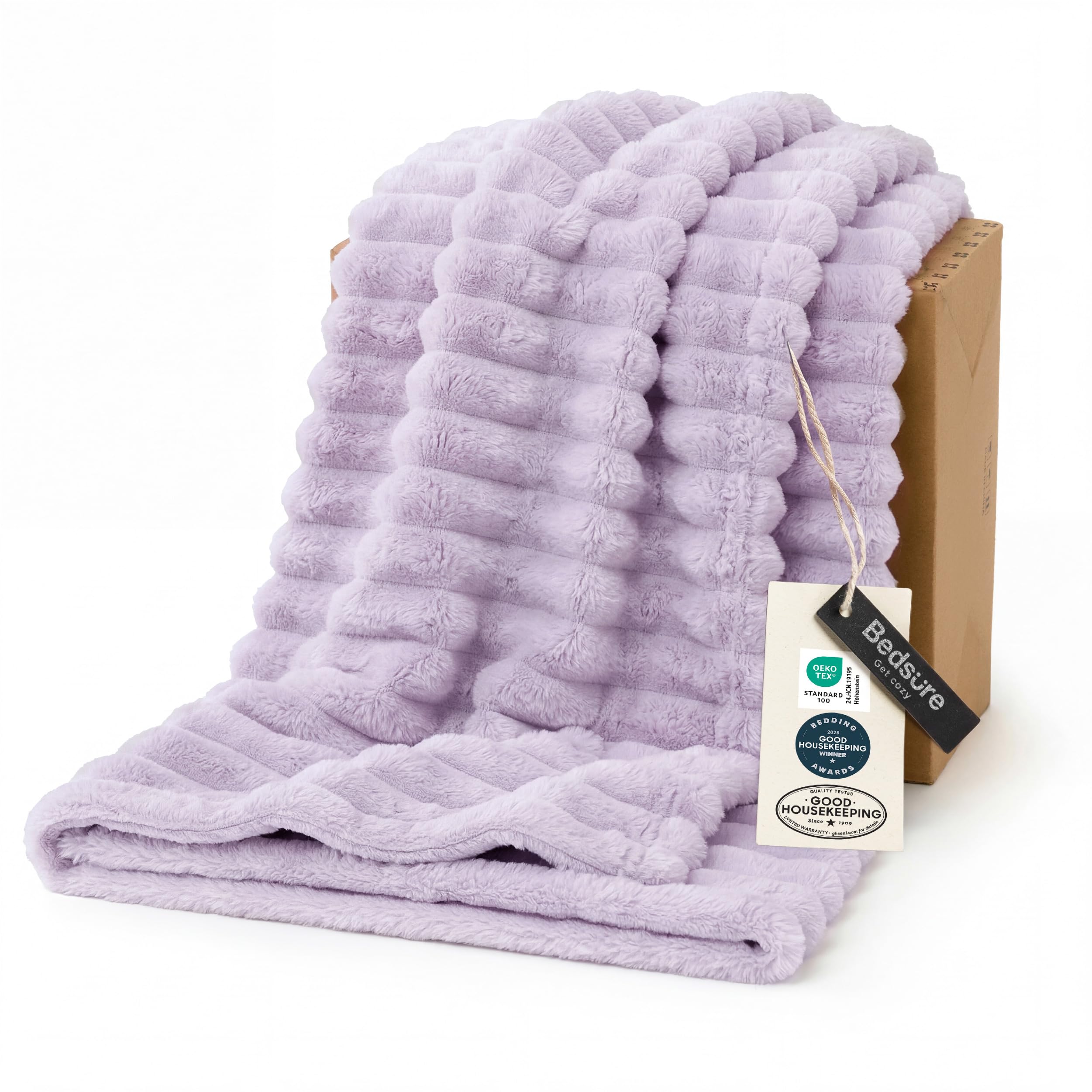 Bedsure GentleSoft King Size Blanket for Bed - Cozy Soft Blankets for Women, Cute Large Bedding Fleece Throws for Girls, Off White, 108x90 Inches