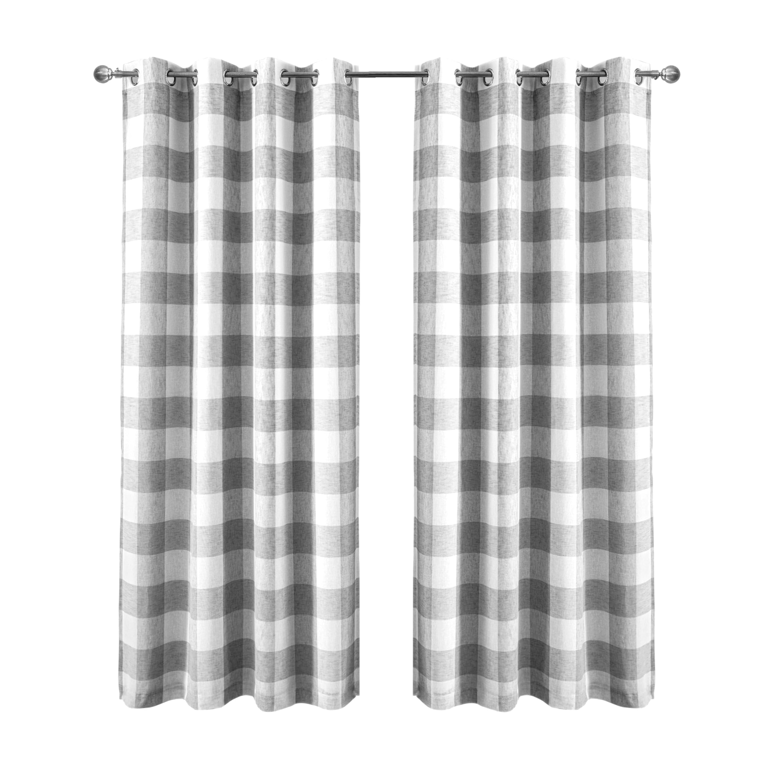 DriftAway Buffalo Plaid Check Curtains Blackout Room Darkening Thermal Insulated Red and White Buffalo Checkered Window Drapes for Farmhouse Bedroom Living Room Grommet Curtain 2 Panels 84 Inch Long