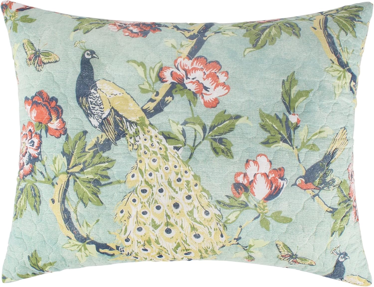 Greenland Home Pavona Enchanted Garden Quilted Pillow Sham, Standard 20x26-inch