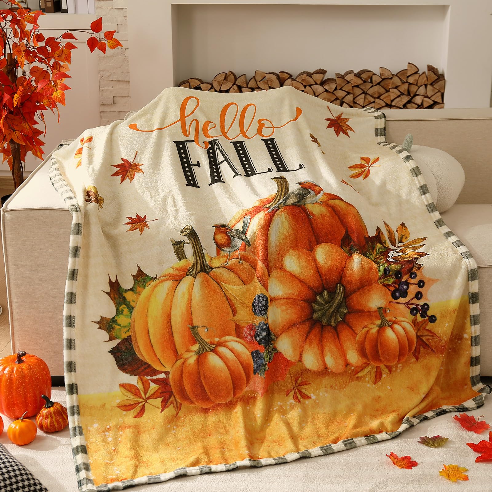 Breling Coastal Ocean Beach Throw Flannel Blanket Blue Seashells Cozy Fuzzy Warm Sea Ocean Throw Blanket Nautical Gift for Couch Sofa Bed Home Decor 60"x50"