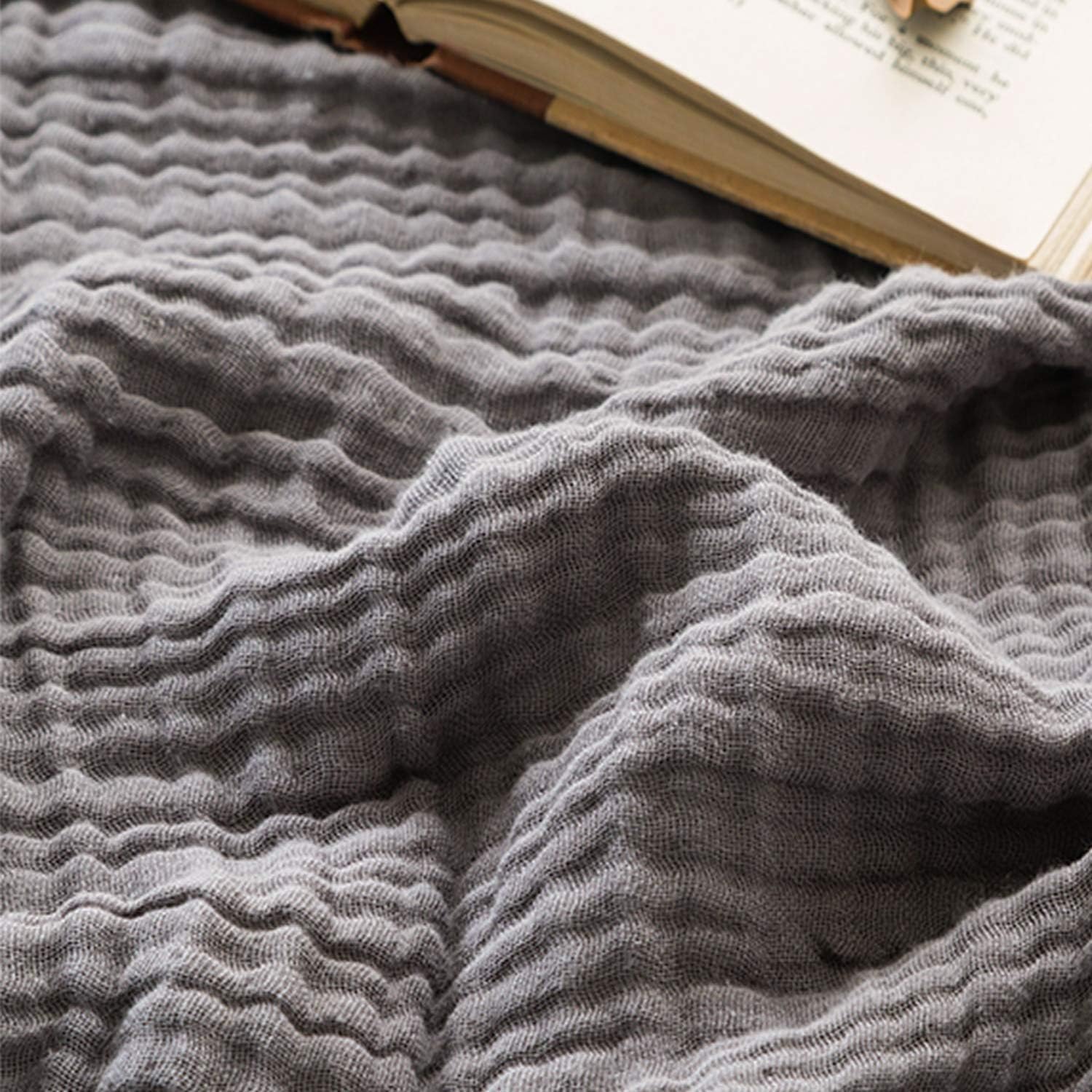 EMME Muslin Throw Blanket for Adults 100% Cotton Blankets for Couch 4-Layer Summer Breathable Gauze All Season Soft and Lightweight Pre-Washed (Teal, 50"x71")