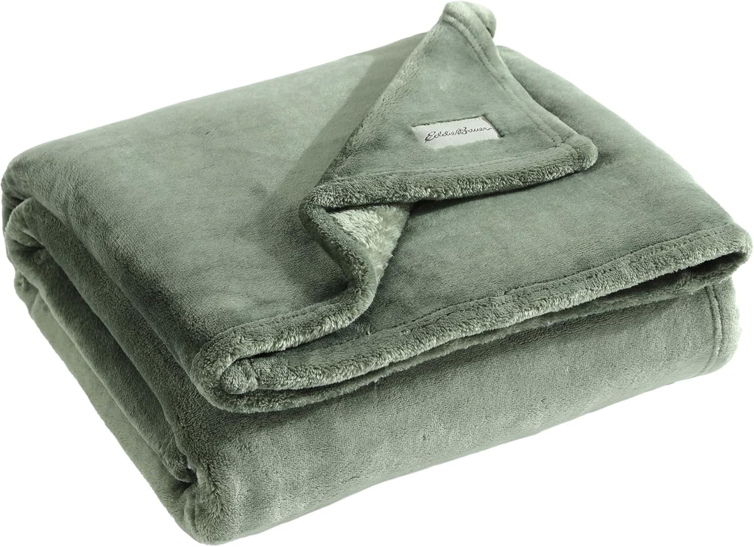 Eddie Bauer - Blanket, Super Soft Reversible Sherpa & Brushed Fleece Bedding, Throw Blankets for Couch, Ideal for Lounging (Ultra Lux Solid Green)