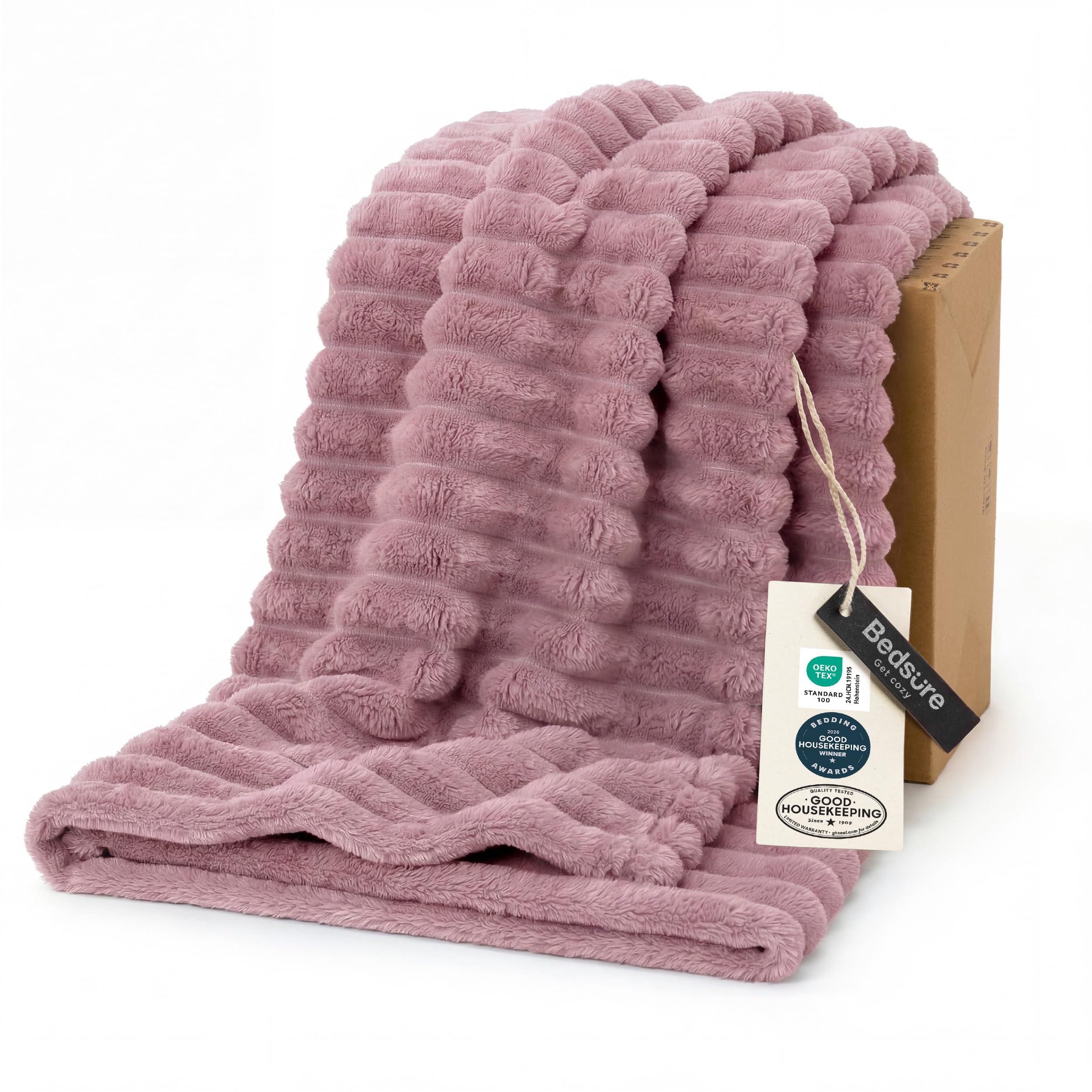 Bedsure GentleSoft King Size Blanket for Bed - Cozy Soft Blankets for Women, Cute Large Bedding Fleece Throws for Girls, Off White, 108x90 Inches