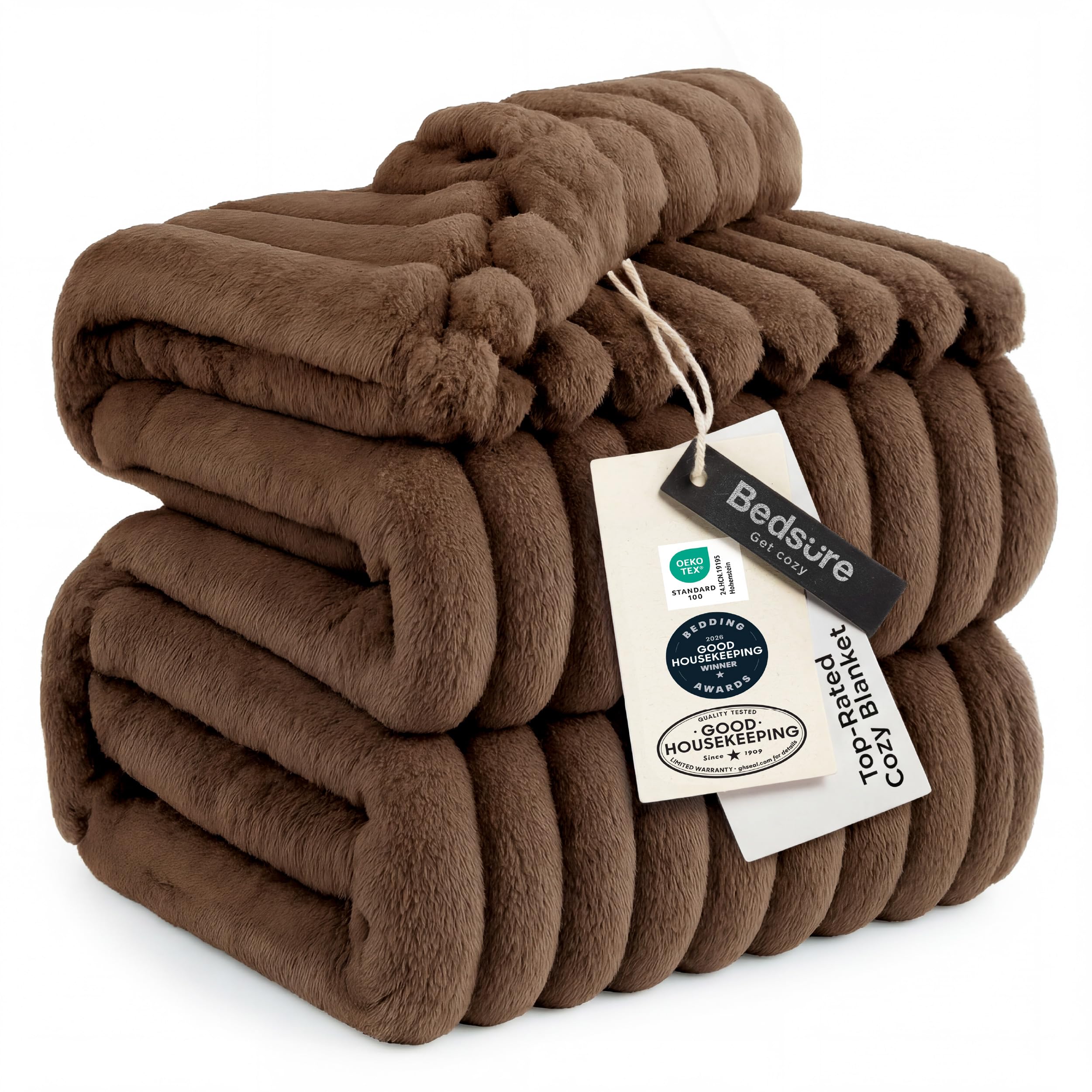 Bedsure GentleSoft King Size Blanket for Bed - Cozy Soft Blankets for Women, Cute Large Bedding Fleece Throws for Girls, Off White, 108x90 Inches