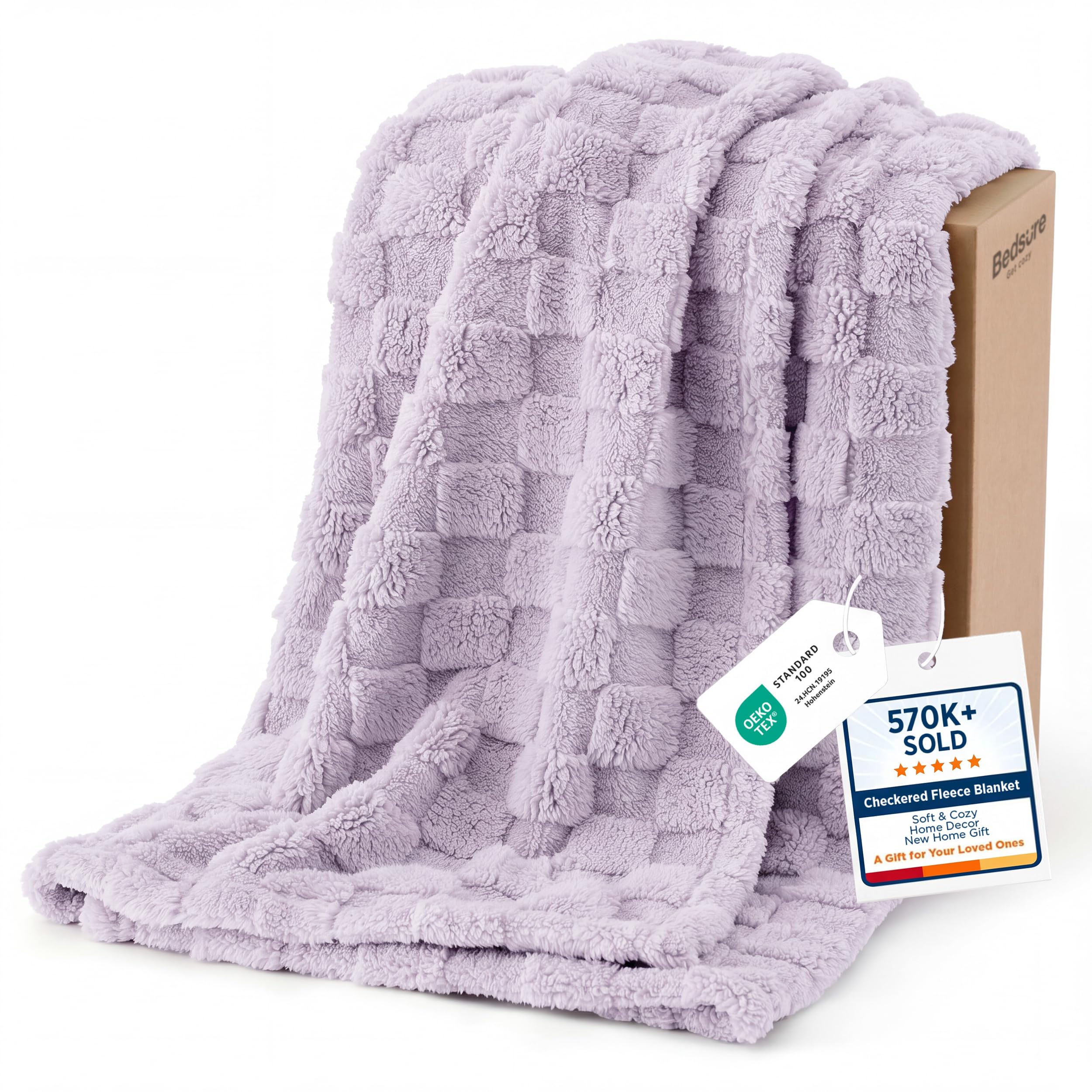 Bedsure GentleSoft Sage Green Throw Blanket for Couch - Checkered Cute Fleece Blankets, Soft Cozy Summer Throw for Bedroom Home Decor Gifts for Mom Girls, Green, 50x60 Inches