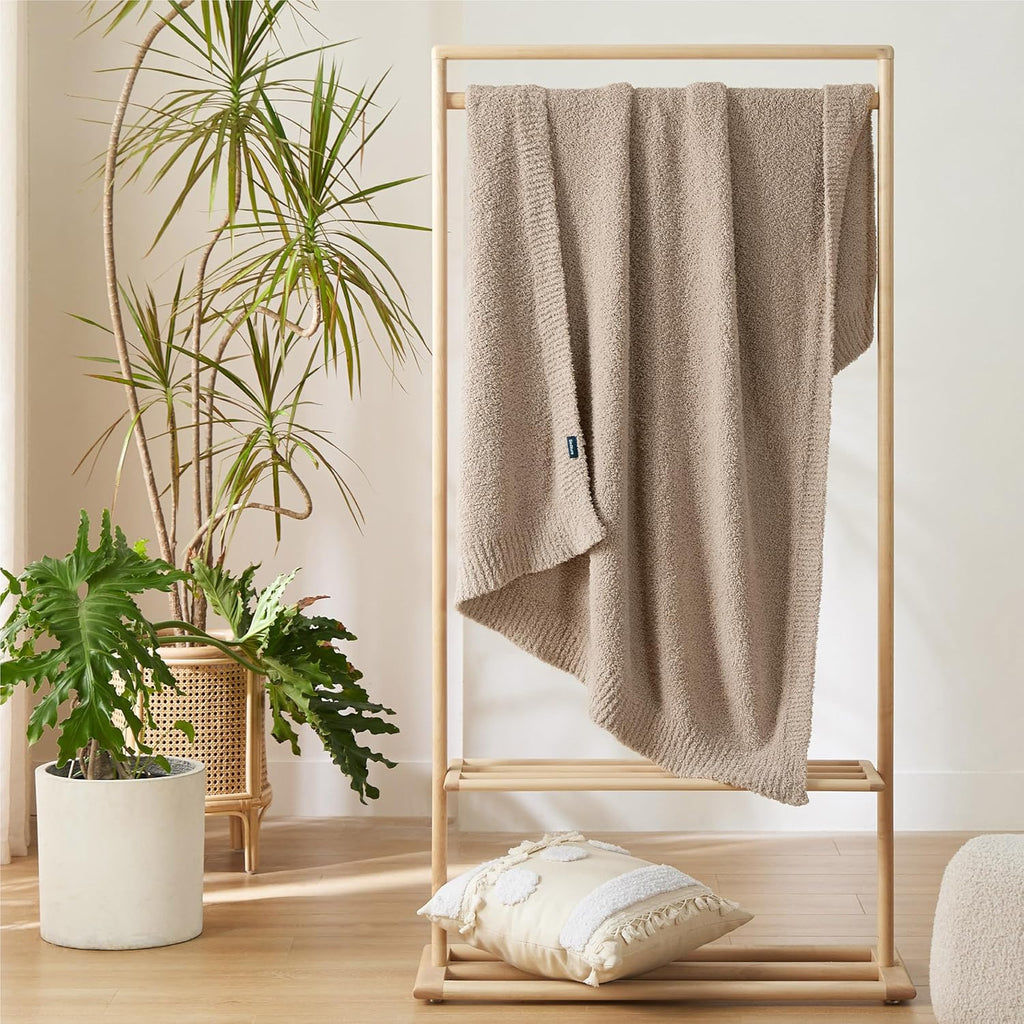 Bedsure Gentlesoft Cozy Knit Throw Blanket - Super Soft Fluffy Blanket for Couch, Bed, Sofa, Lightweight Warm All Season Plush Blankets, Mothers Day, Birthday Gifts for Women Men, Brown, 50x60 Inches