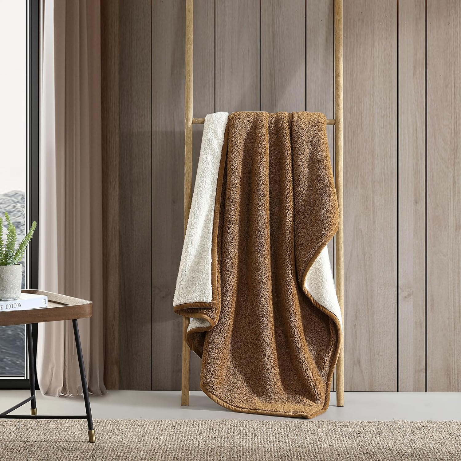 Eddie Bauer - Throw Blanket, Ultra-Soft Plush & Reversible Bedding, Throw Blanket for Couch & Bed (Solid Brown, 50" x 60")