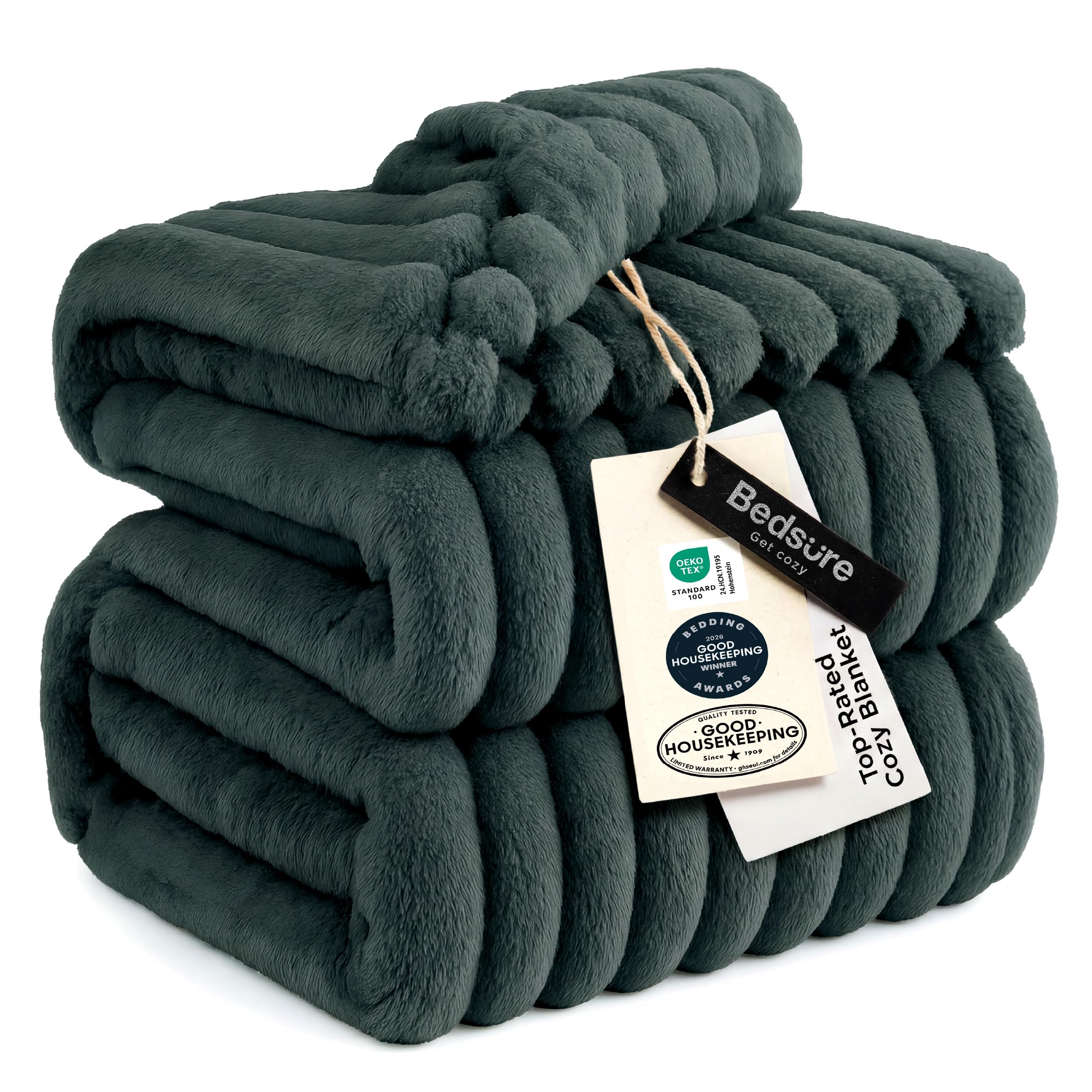 Bedsure GentleSoft King Size Blanket for Bed - Cozy Soft Blankets for Women, Cute Large Bedding Fleece Throws for Girls, Off White, 108x90 Inches