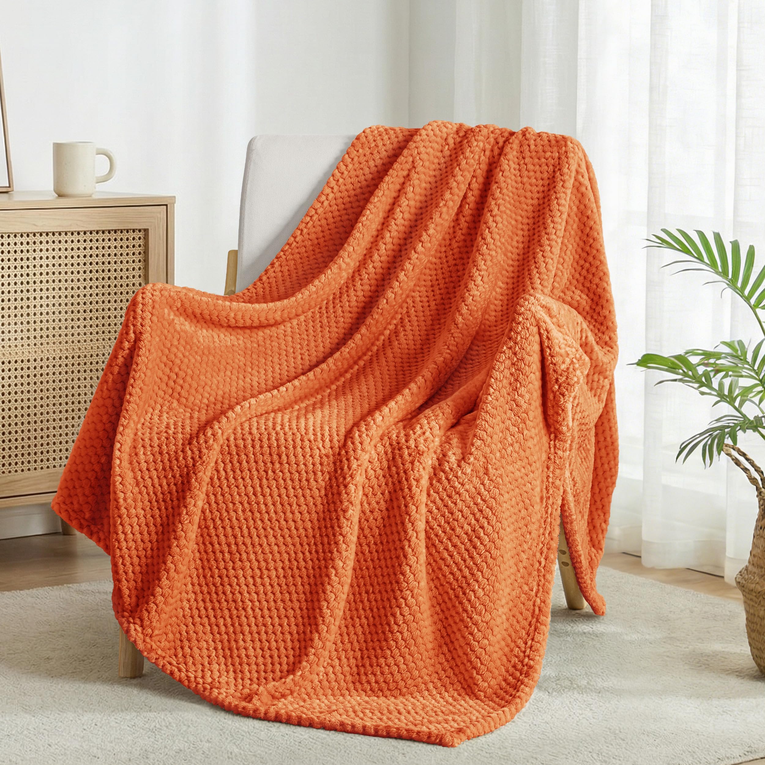 Exclusivo Mezcla Fleece Throw Blanket Extra Large, Super Soft and Warm Blankets for Couch, Sofa and Bed Waffle Textured, Cozy, Fuzzy and Lightweight (Slate Blue, 50x70 Inches)