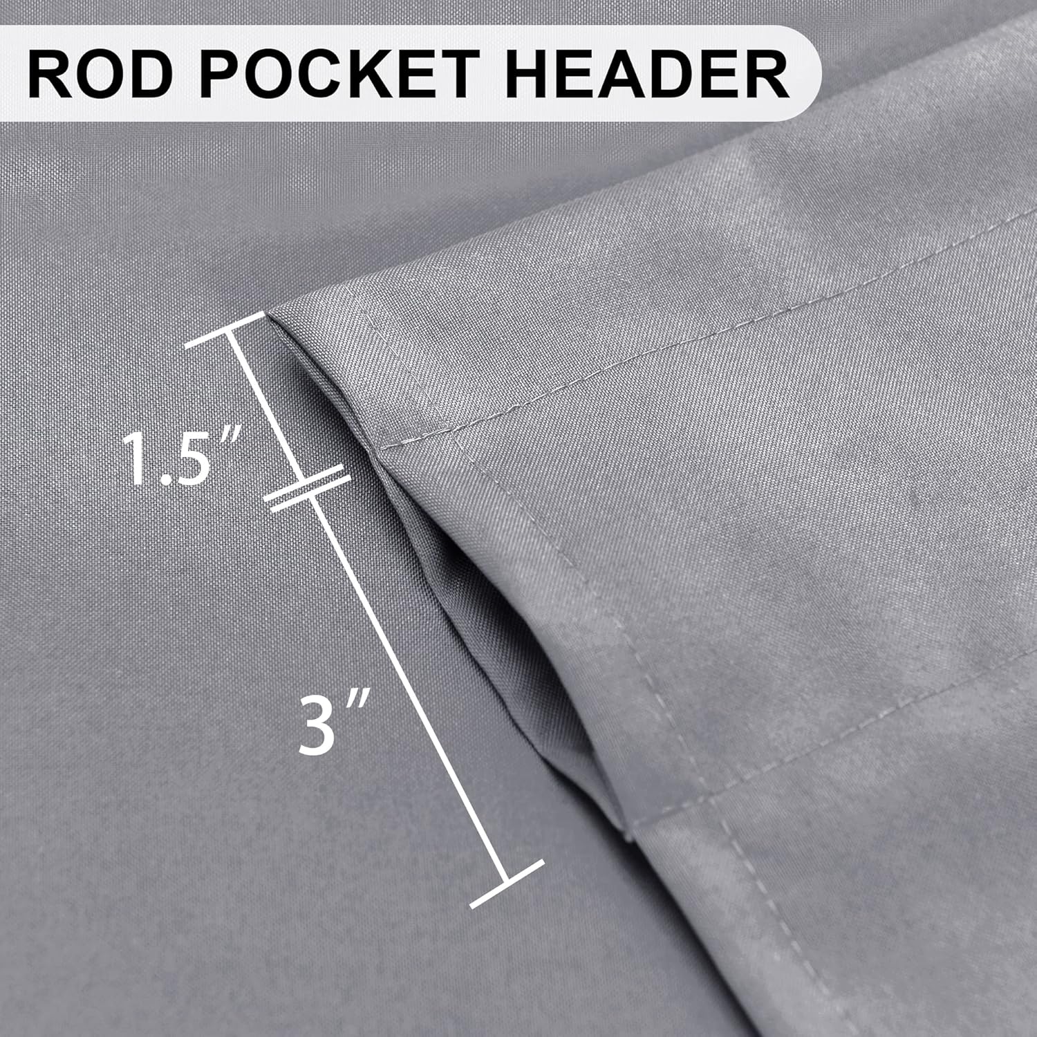 DWCN Valance Curtains for Living Room, Kitchen Valance Solid Short Topper, Rod Pocket Bathroom/Basement Curtain for Window Treatment, 1 Panel, 60 X 18 Inch, Grey