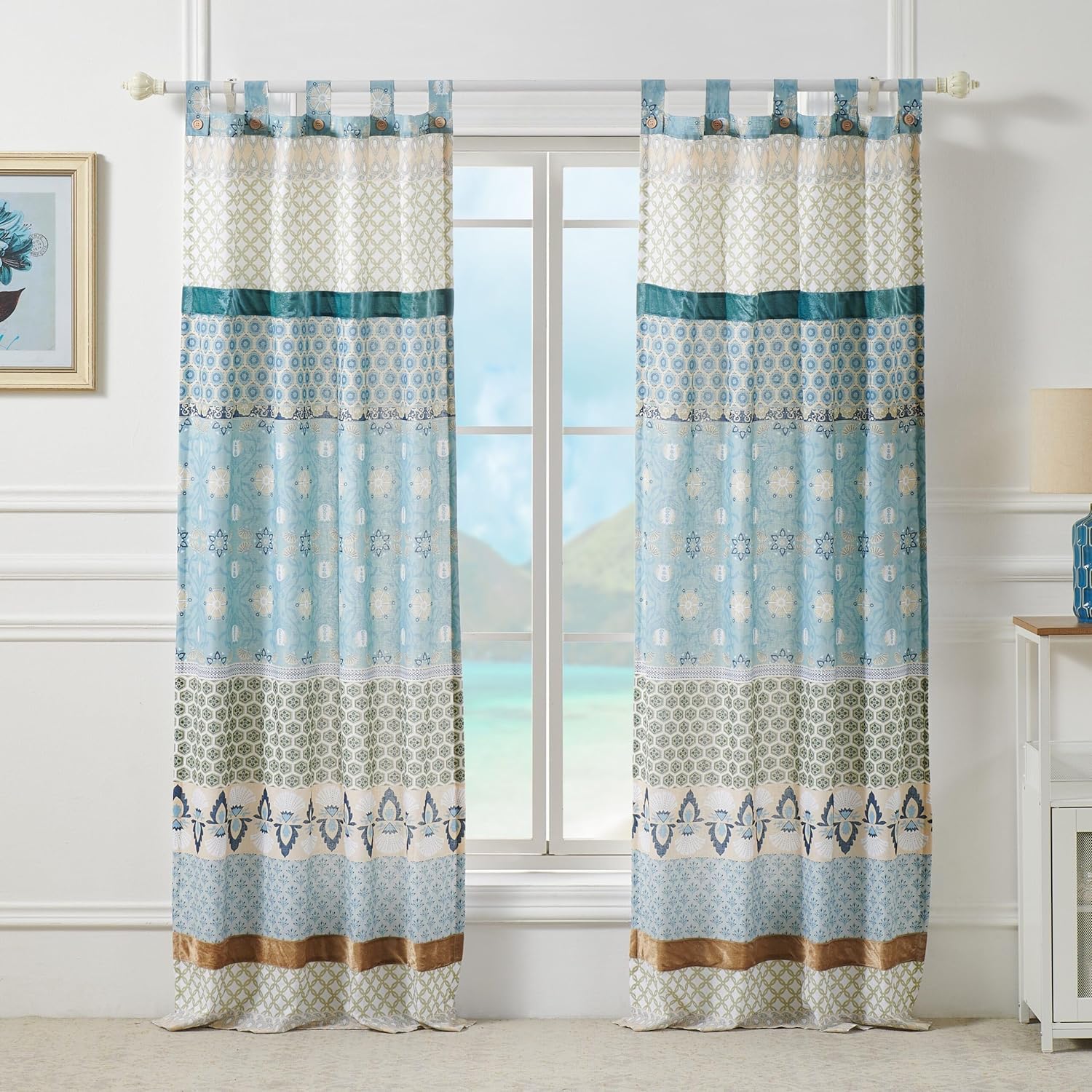 Greenland Home Thalia Quilted Bedding Set, 7-Piece Twin/XL, Blue, One Set