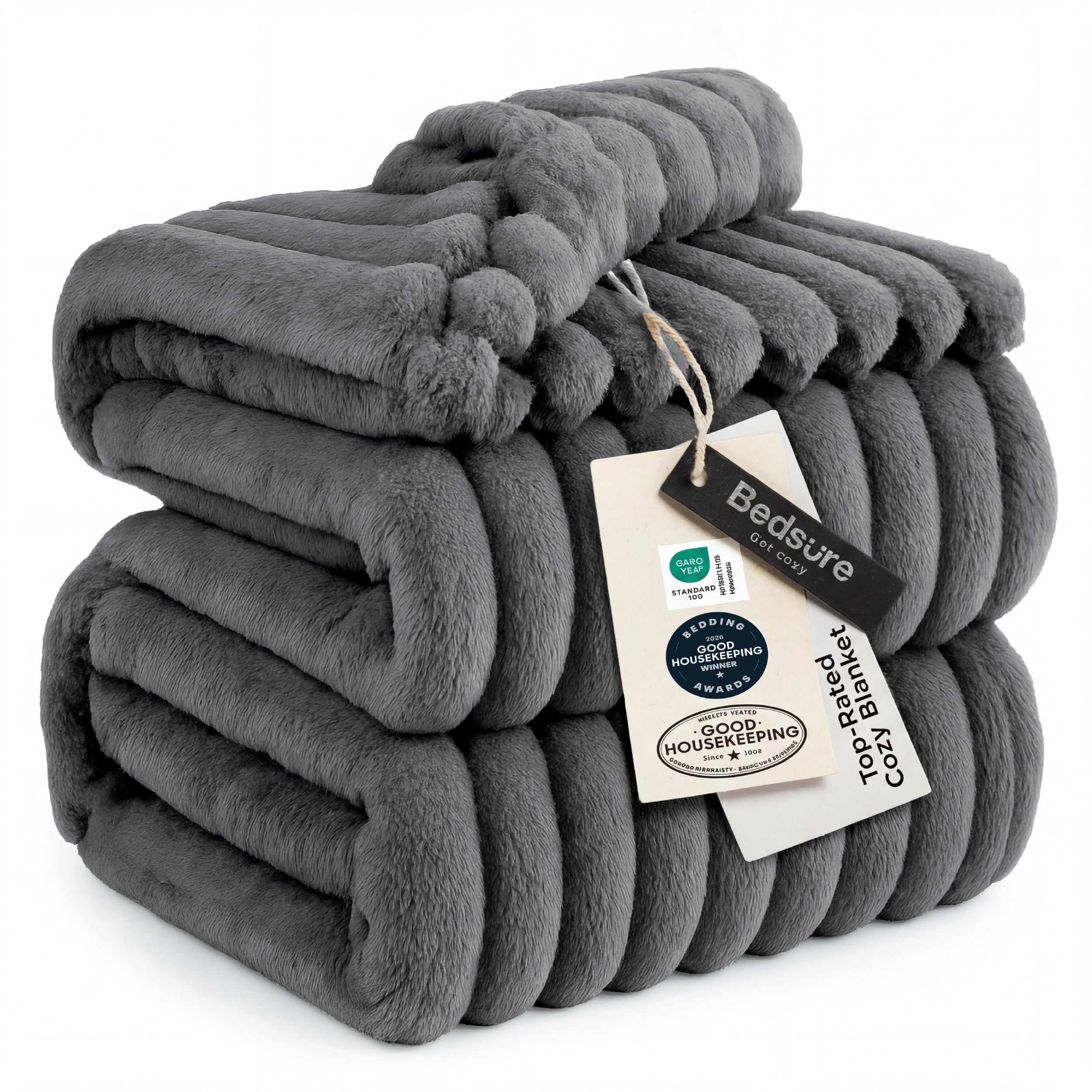 Bedsure GentleSoft King Size Blanket for Bed - Cozy Soft Blankets for Women, Cute Large Bedding Fleece Throws for Girls, Off White, 108x90 Inches