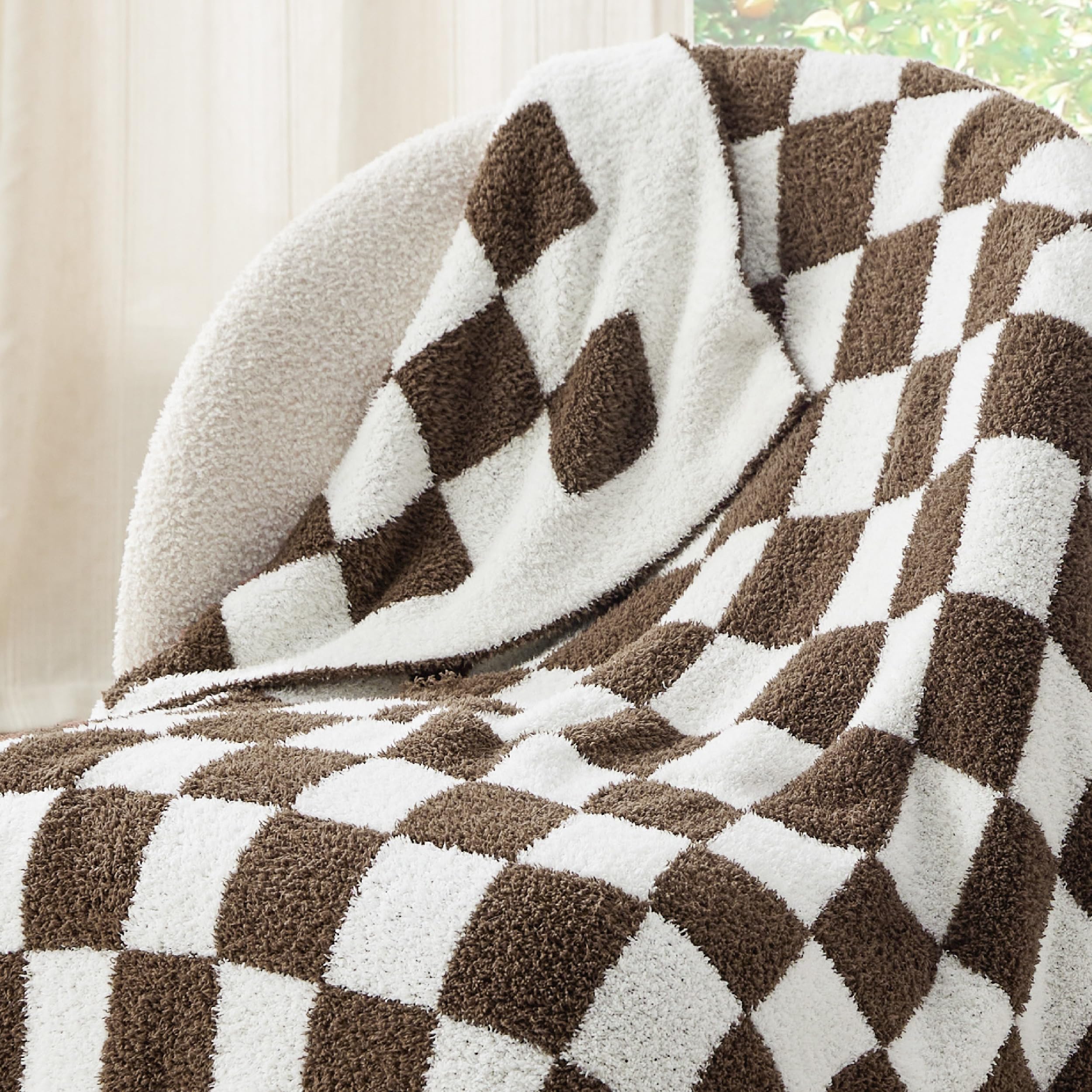 Bedsure Gentlesoft Cozy Knit Throw Blanket - Super Soft Fluffy Blanket for Couch, Bed, Sofa, Lightweight Warm All Season Plush Blankets, Mothers Day, Birthday Gifts for Women Men, Brown, 50x60 Inches