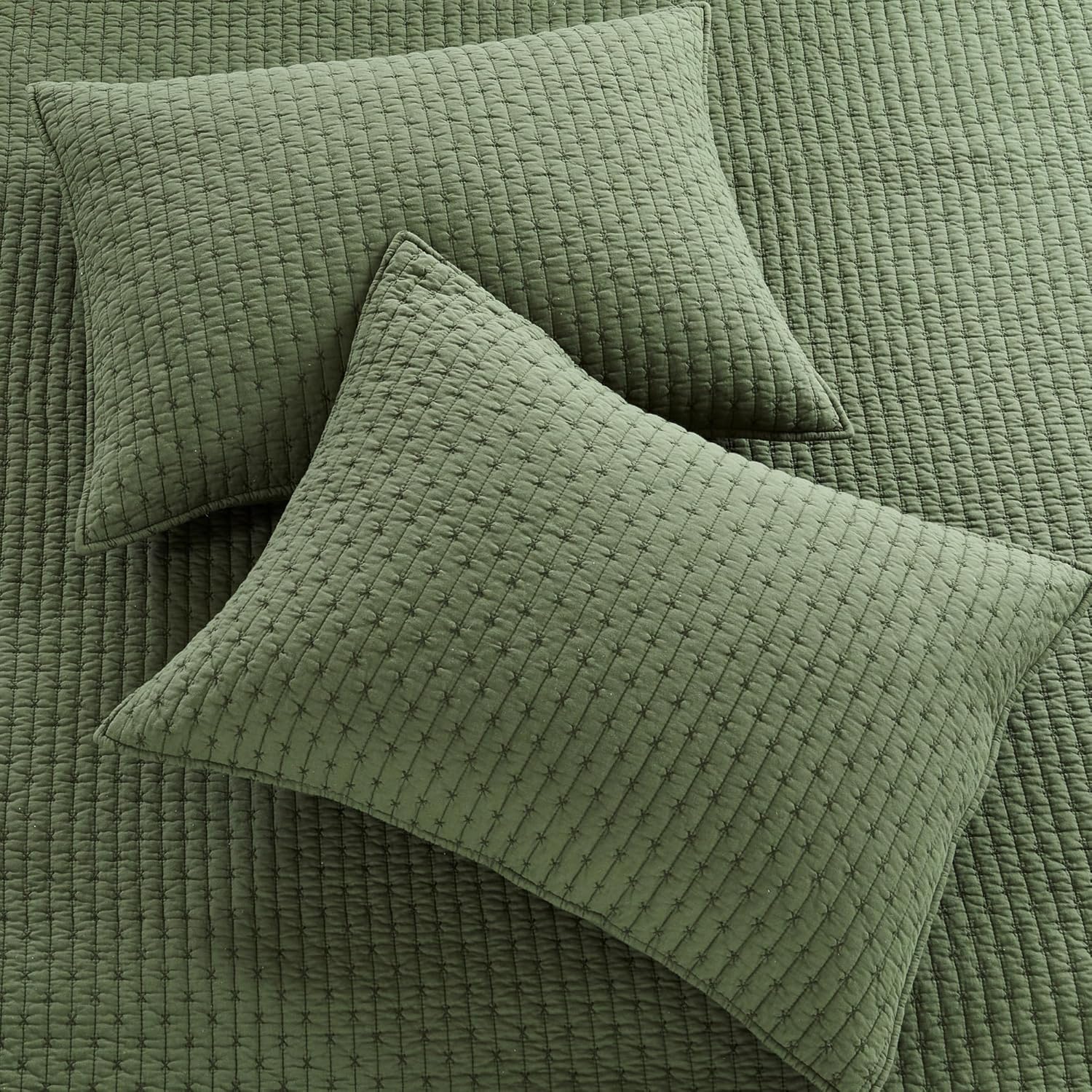 Levtex Home - Cross Stitch - Standard Sham - Forest Green - Sham (26x20in.) - Cotton